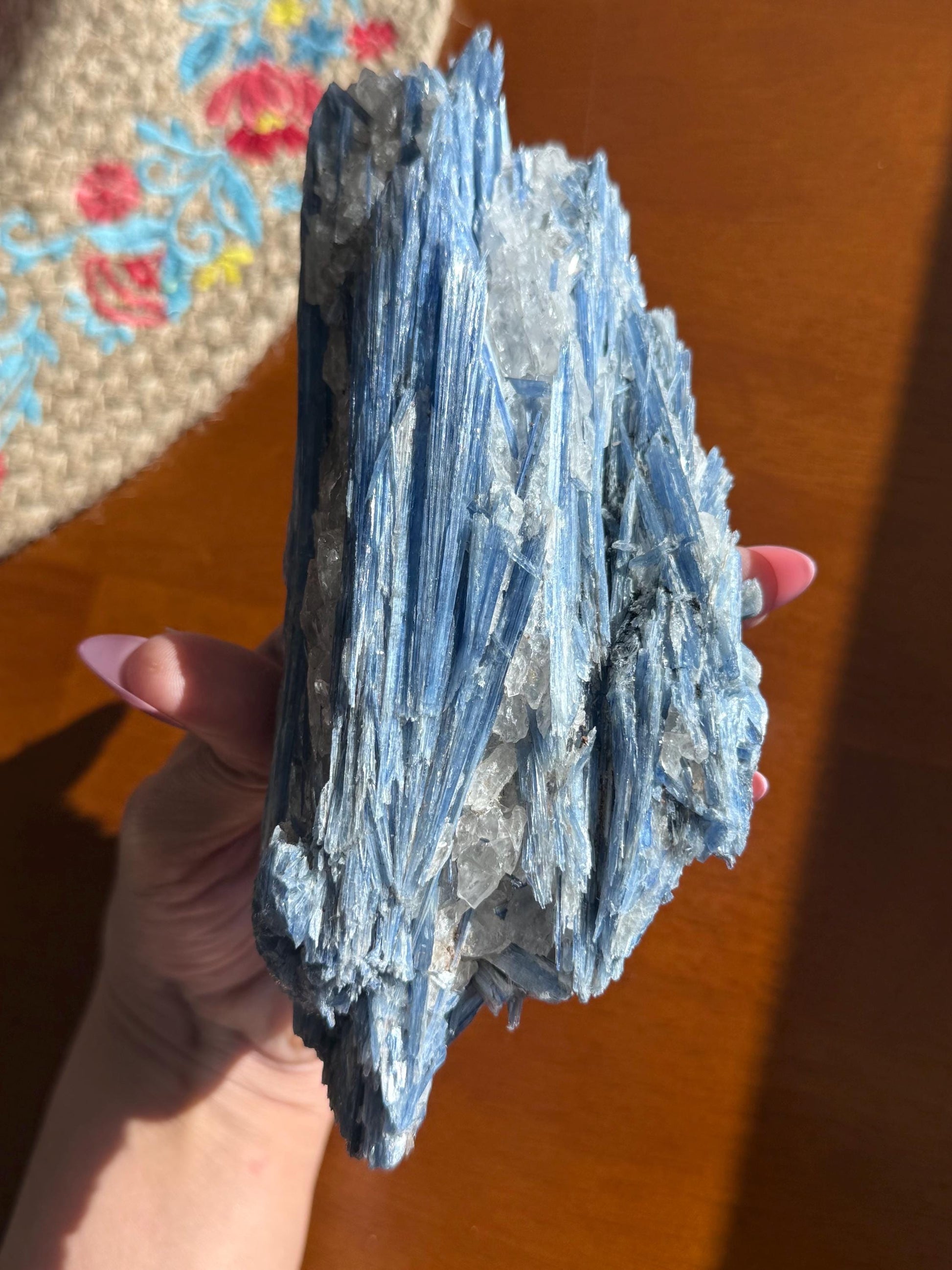 Brazilian Kyanite and Quartz Combo, Kyanite, natural minerals and rocks
