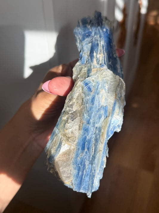 Kyanite with Mica, Kyanite From Brazil, Raw Natural  Kyanite, Raw Crystals, Blue Kyanite with  flaky layers of Muscovite Mica, Raw Crystals