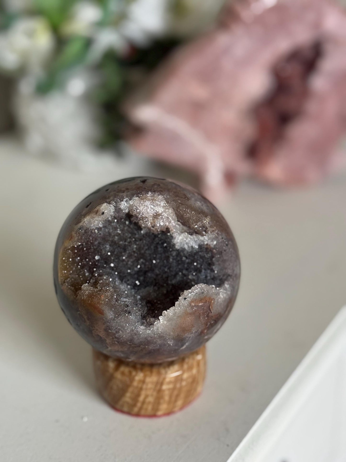 Druzy Agate Spere, Blue Agate Sphere, Crystal Spheres, Sugar Druzy Sphere, Crystal Gifts,  Spiritual Decor,