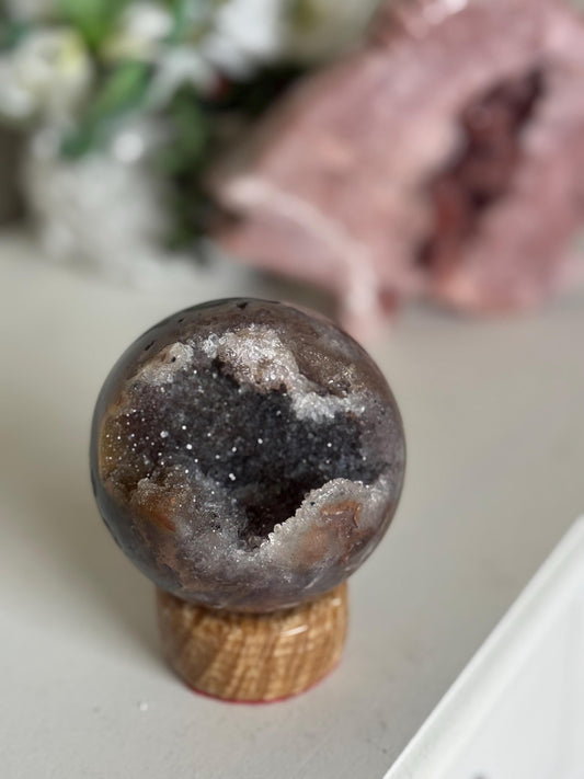 Druzy Agate Spere, Blue Agate Sphere, Crystal Spheres, Sugar Druzy Sphere, Crystal Gifts,  Spiritual Decor,