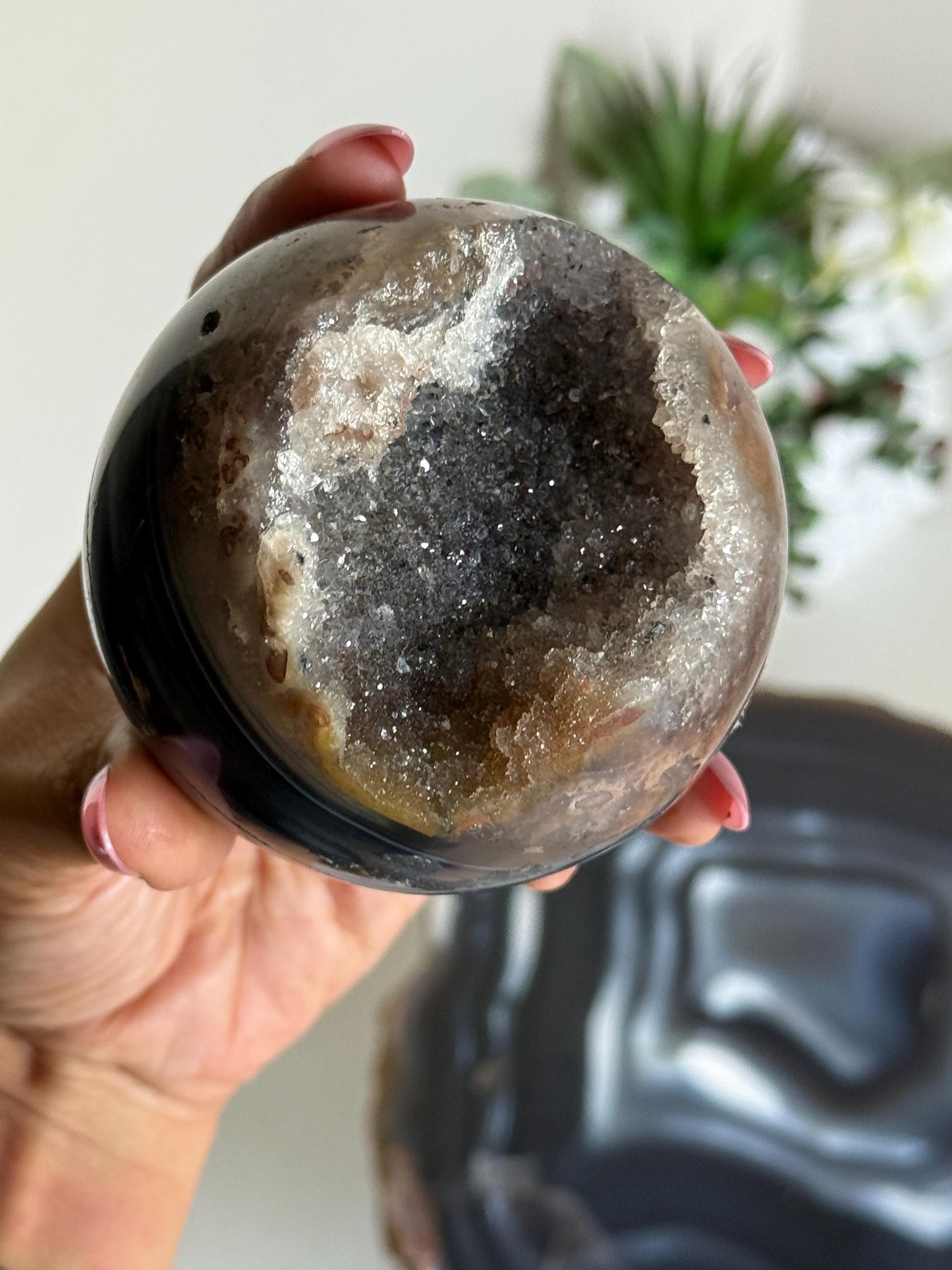 Druzy Agate Spere, Blue Agate Sphere, Crystal Spheres, Sugar Druzy Sphere, Crystal Gifts,  Spiritual Decor,