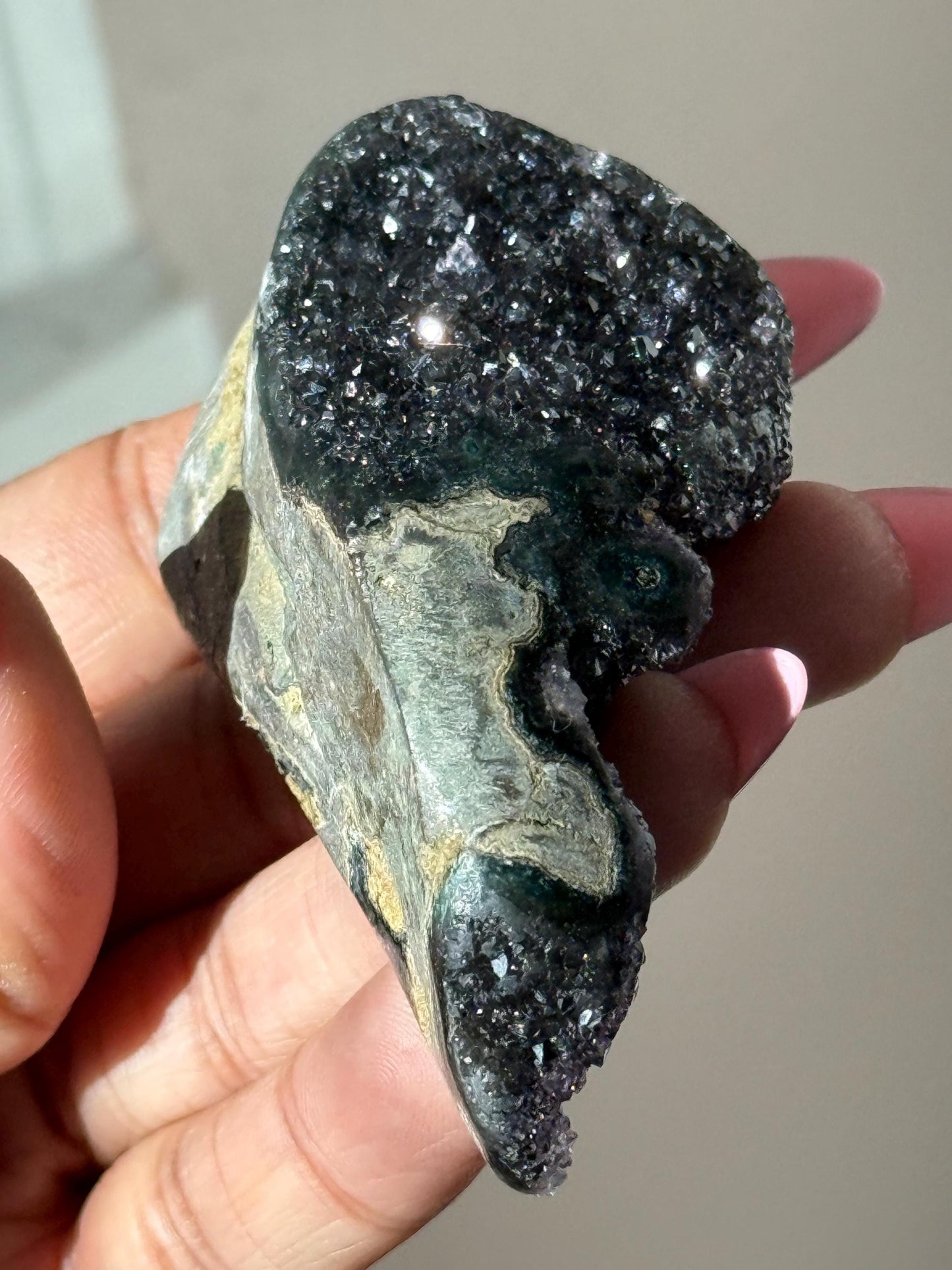 Sparkly Black Amethyst, Amethyst, Polished Amethyst, Amethyst Cut Base, Crystal Gifts