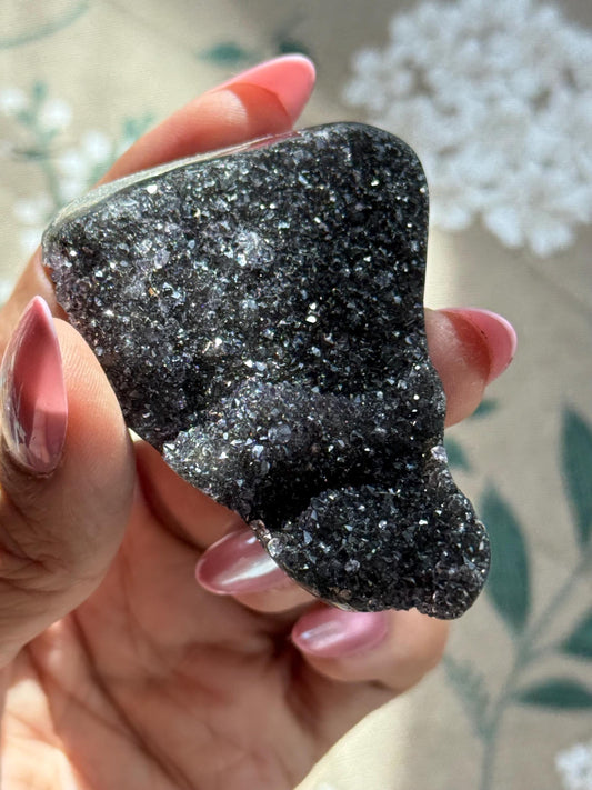 Sparkly Black Amethyst, Amethyst, Polished Amethyst, Amethyst Cut Base, Crystal Gifts