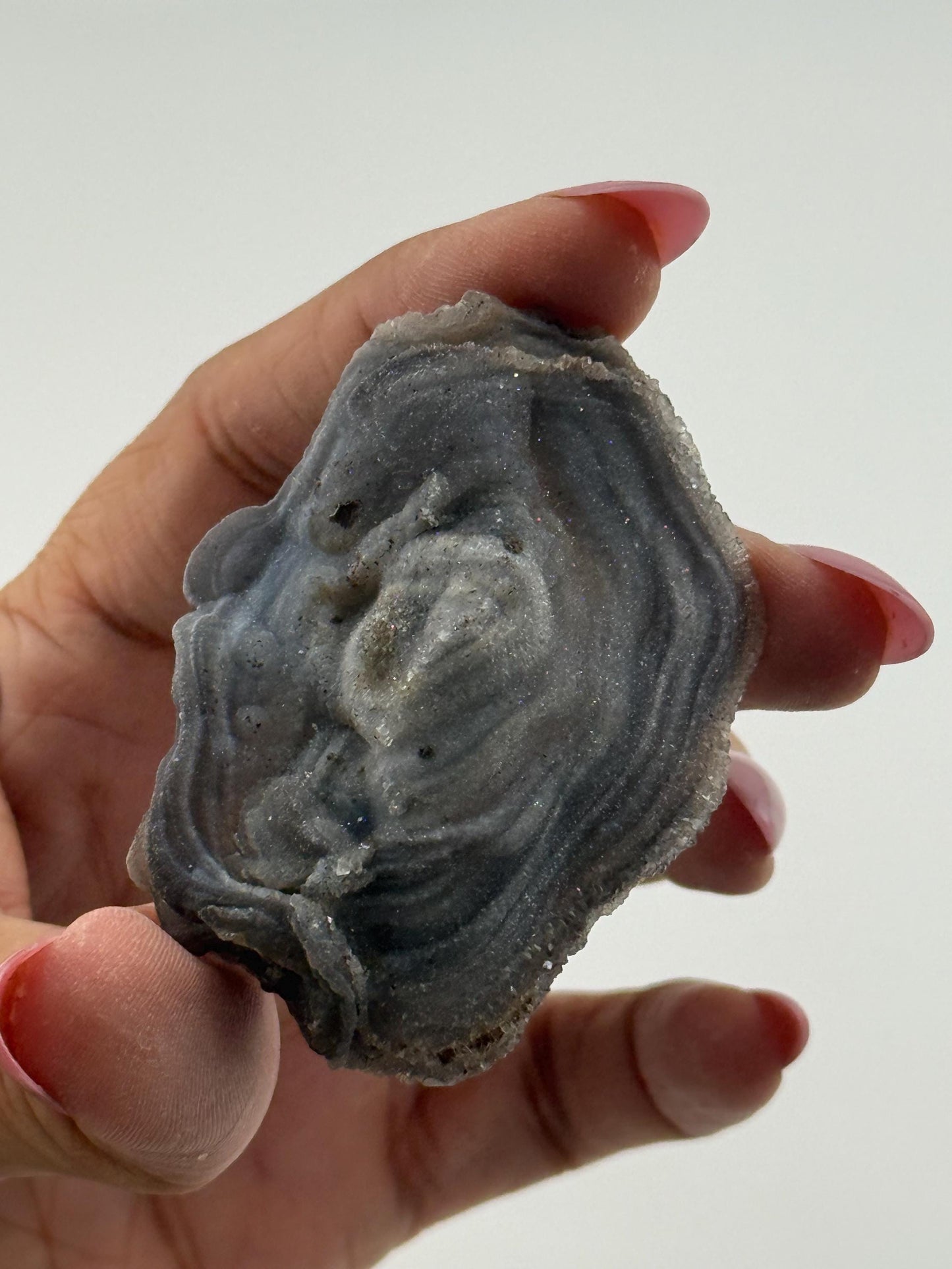 Druzy BlueChalcedony, Galaxy Chalcedony, Blue Chalcedony Specimen, Natural Raw Chalcedony, chalcedony, Fossils, Crystal Gifts,