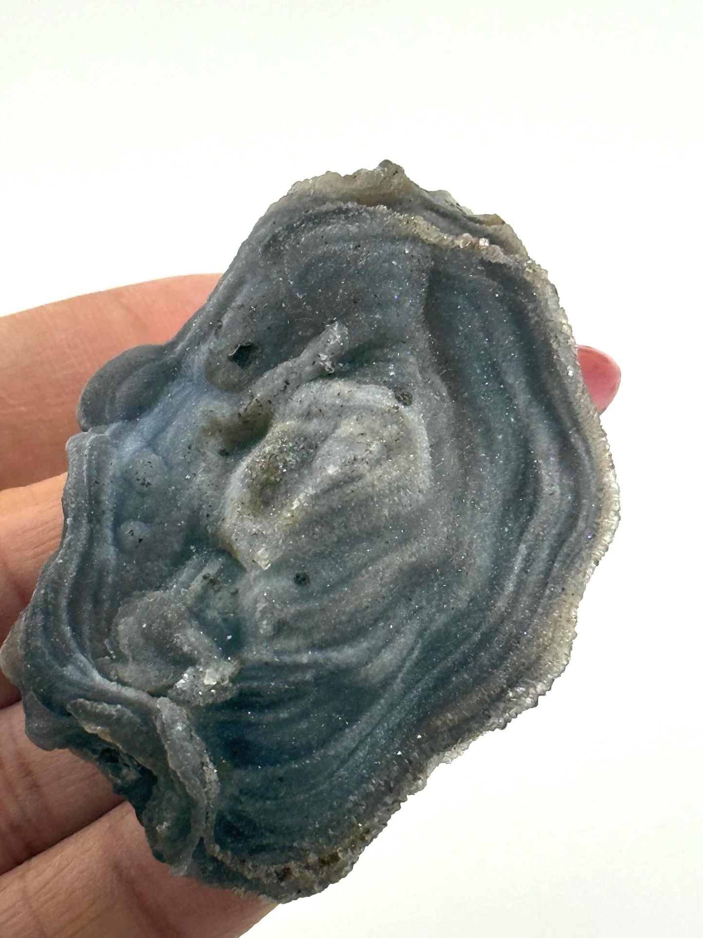 Druzy BlueChalcedony, Galaxy Chalcedony, Blue Chalcedony Specimen, Natural Raw Chalcedony, chalcedony, Fossils, Crystal Gifts,