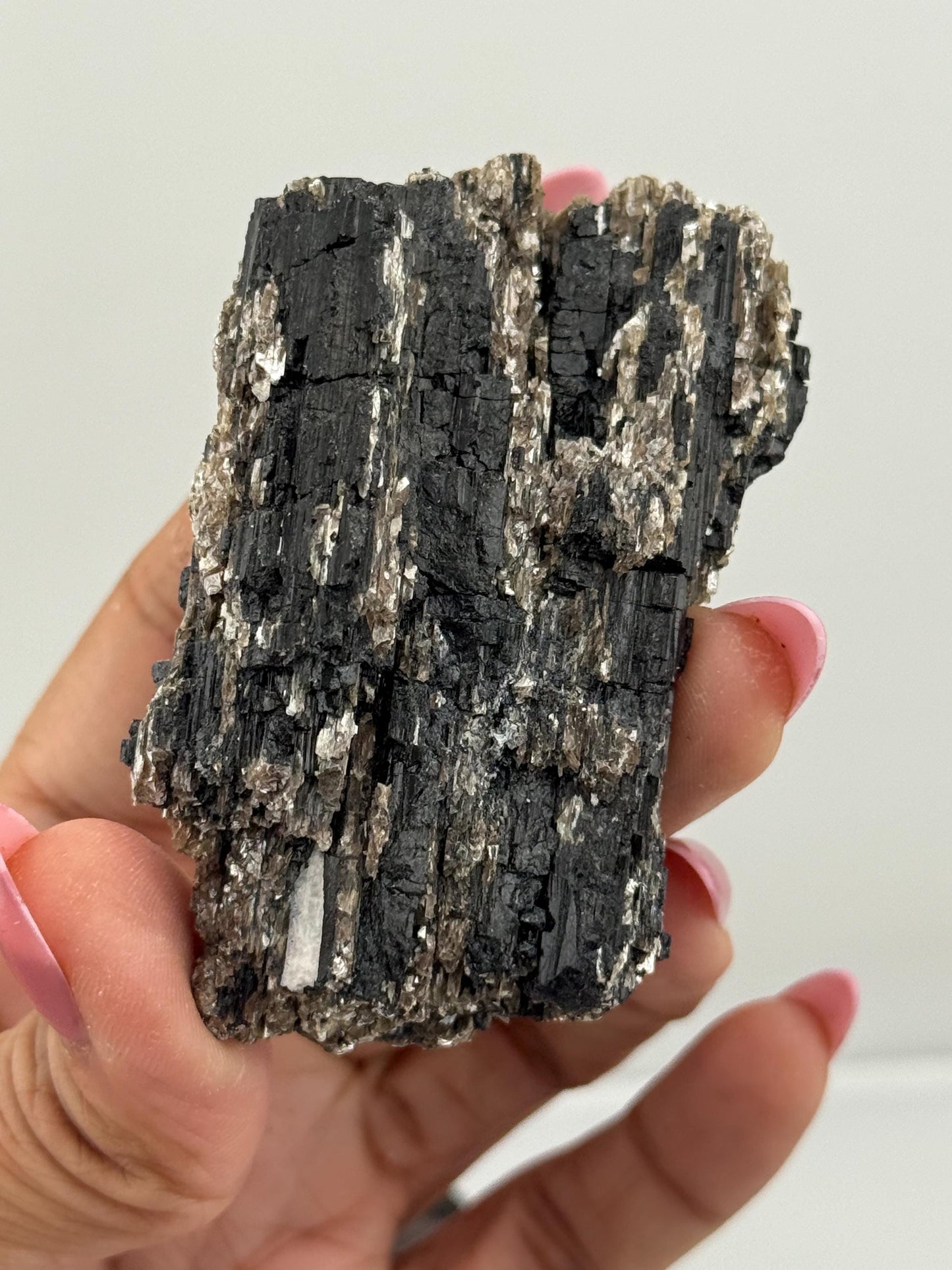 Black Tourmaline with Mica, Raw Black Tourmaline, Tourmaline mineral, Raw Crystal Specimen, Crystal Gifts, Home Decor