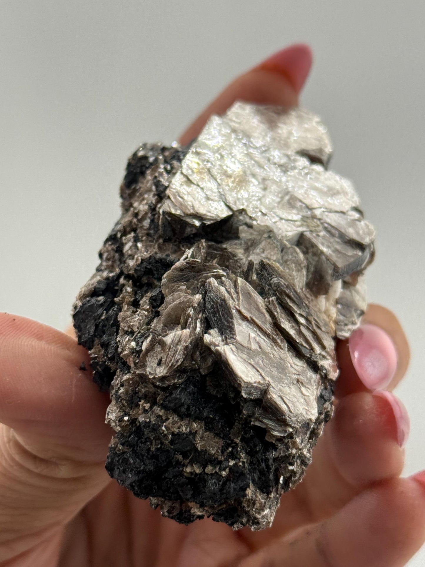 Black Tourmaline with Mica, Raw Black Tourmaline, Tourmaline mineral, Raw Crystal Specimen, Crystal Gifts, Home Decor