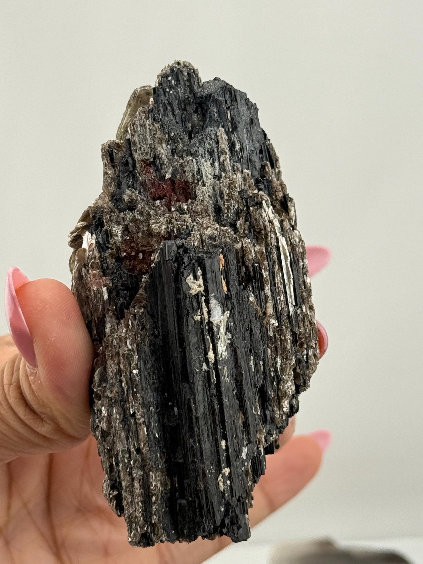 Black Tourmaline with Mica, Raw Black Tourmaline, Tourmaline mineral, Raw Crystal Specimen, Crystal Gifts, Home Decor