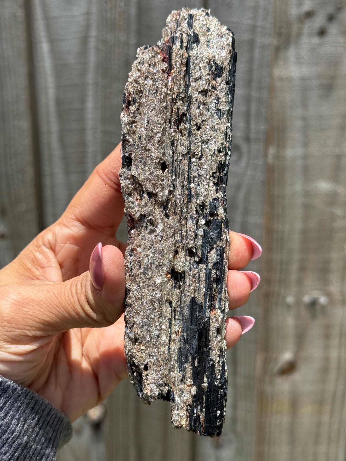 Black Tourmaline with Mica, Raw Black Tourmaline, Tourmaline mineral, Raw Crystal Specimen, Crystal Gifts, Home Decor