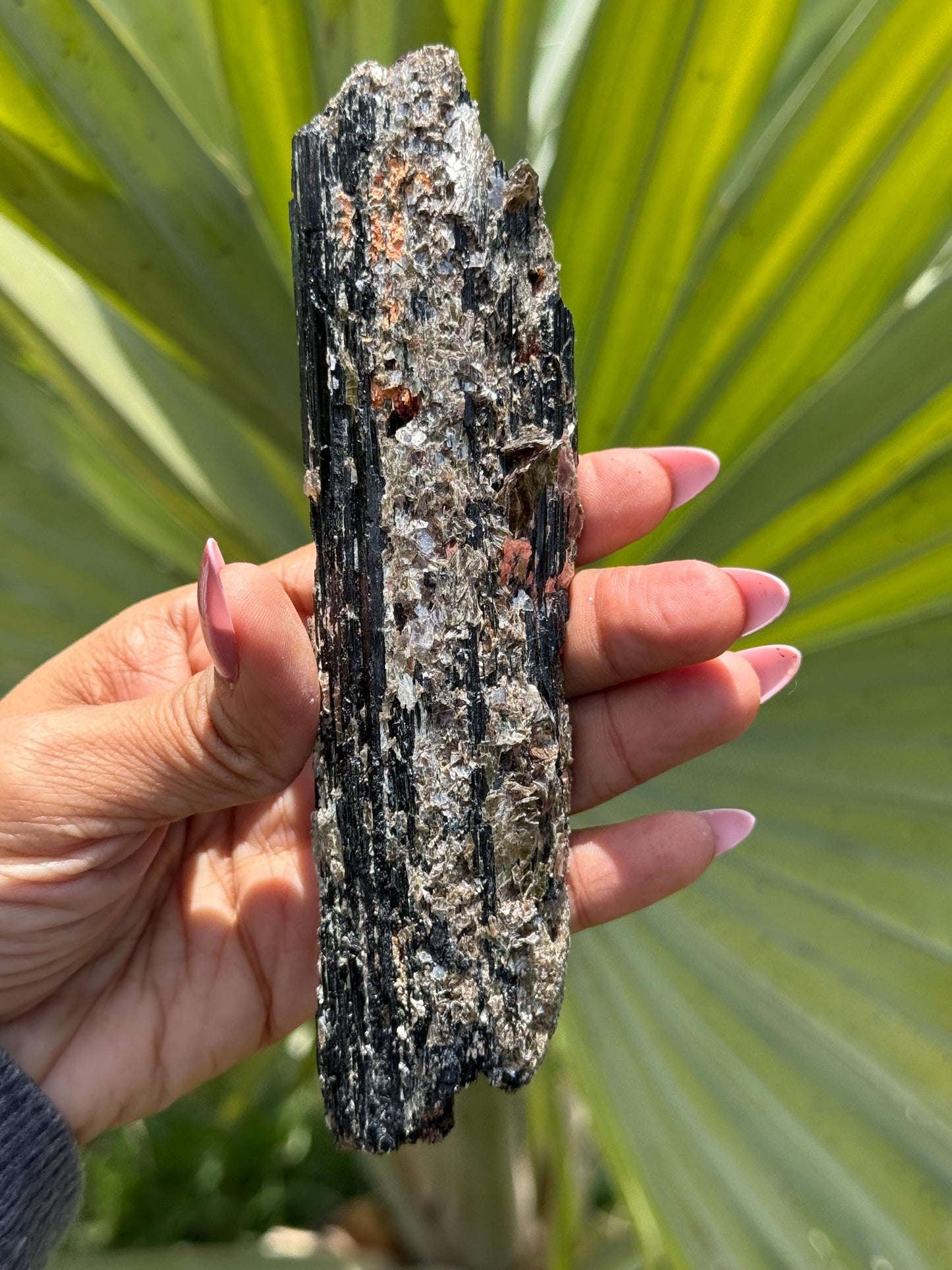 Black Tourmaline with Mica, Raw Black Tourmaline, Tourmaline mineral, Raw Crystal Specimen, Crystal Gifts, Home Decor