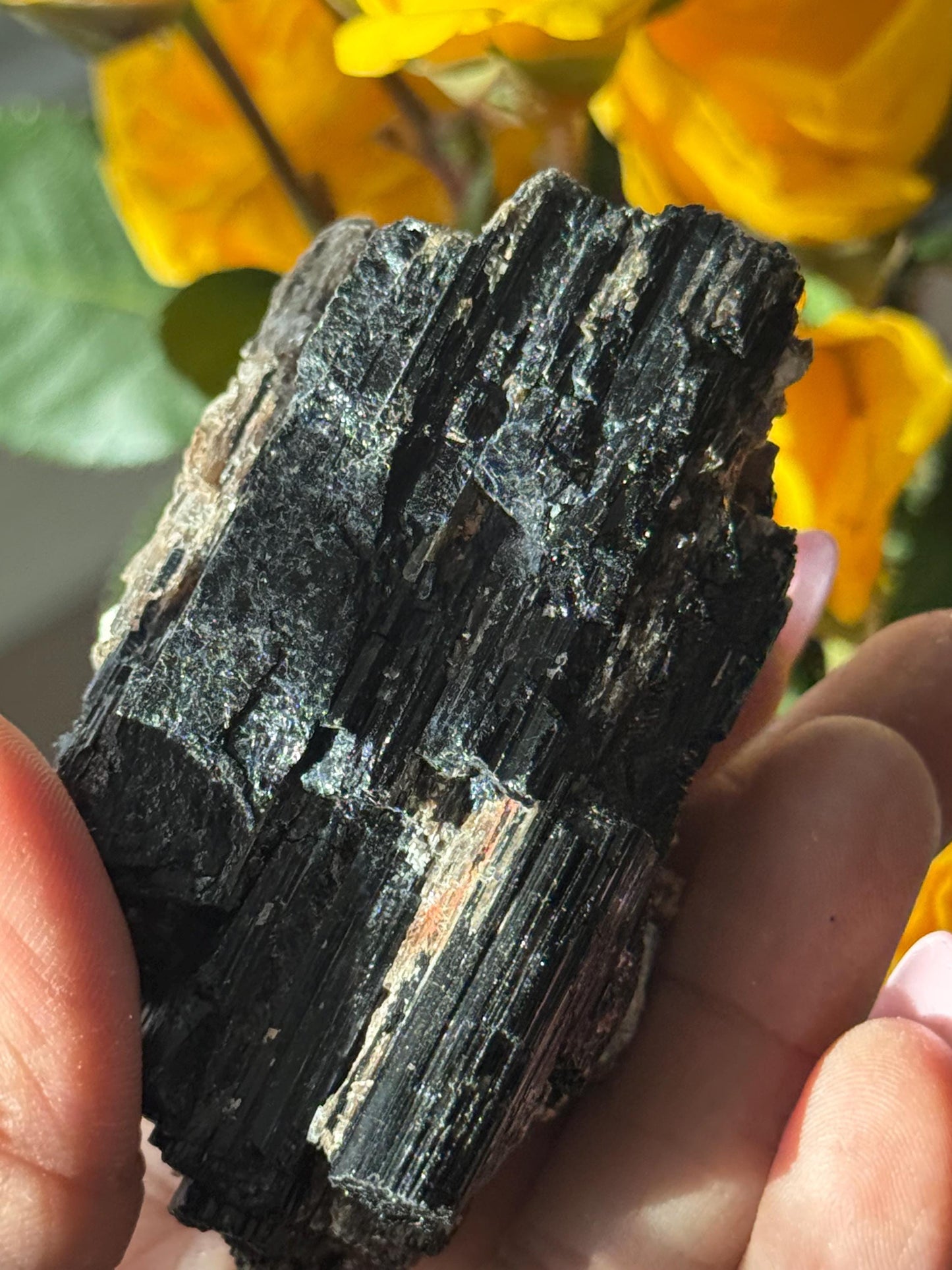 Small Black Tourmaline with Mica, Raw Black Tourmaline, Tourmaline mineral, Raw Crystal Specimen, Crystal Gifts, Home Decor