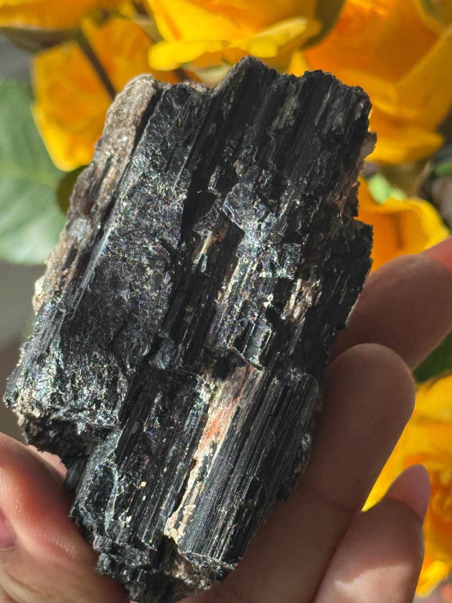 Small Black Tourmaline with Mica, Raw Black Tourmaline, Tourmaline mineral, Raw Crystal Specimen, Crystal Gifts, Home Decor