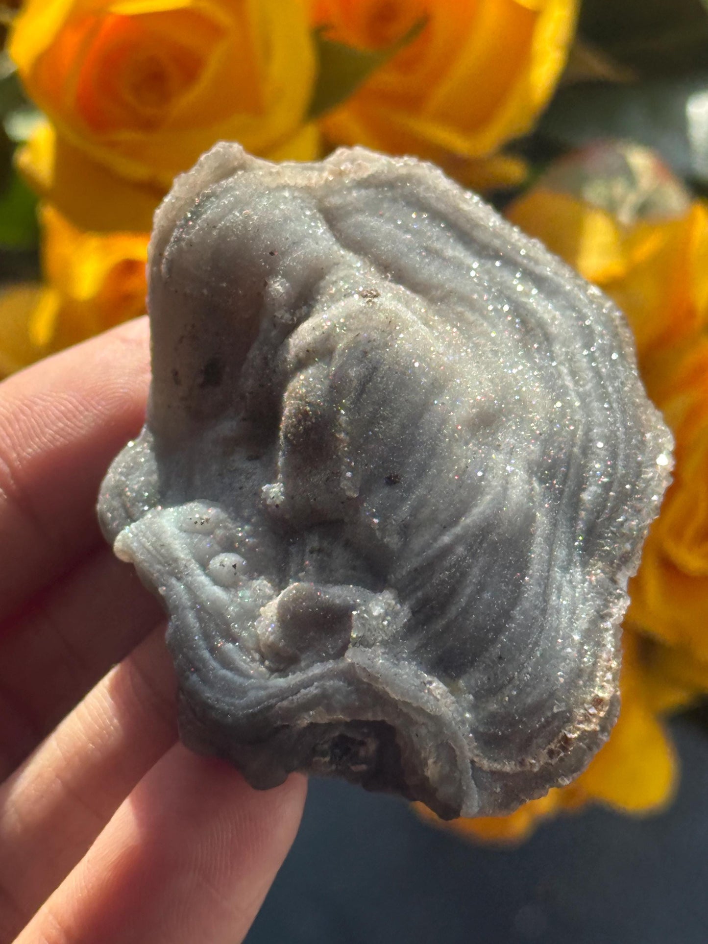 Druzy BlueChalcedony, Galaxy Chalcedony, Blue Chalcedony Specimen, Natural Raw Chalcedony, chalcedony, Fossils, Crystal Gifts,