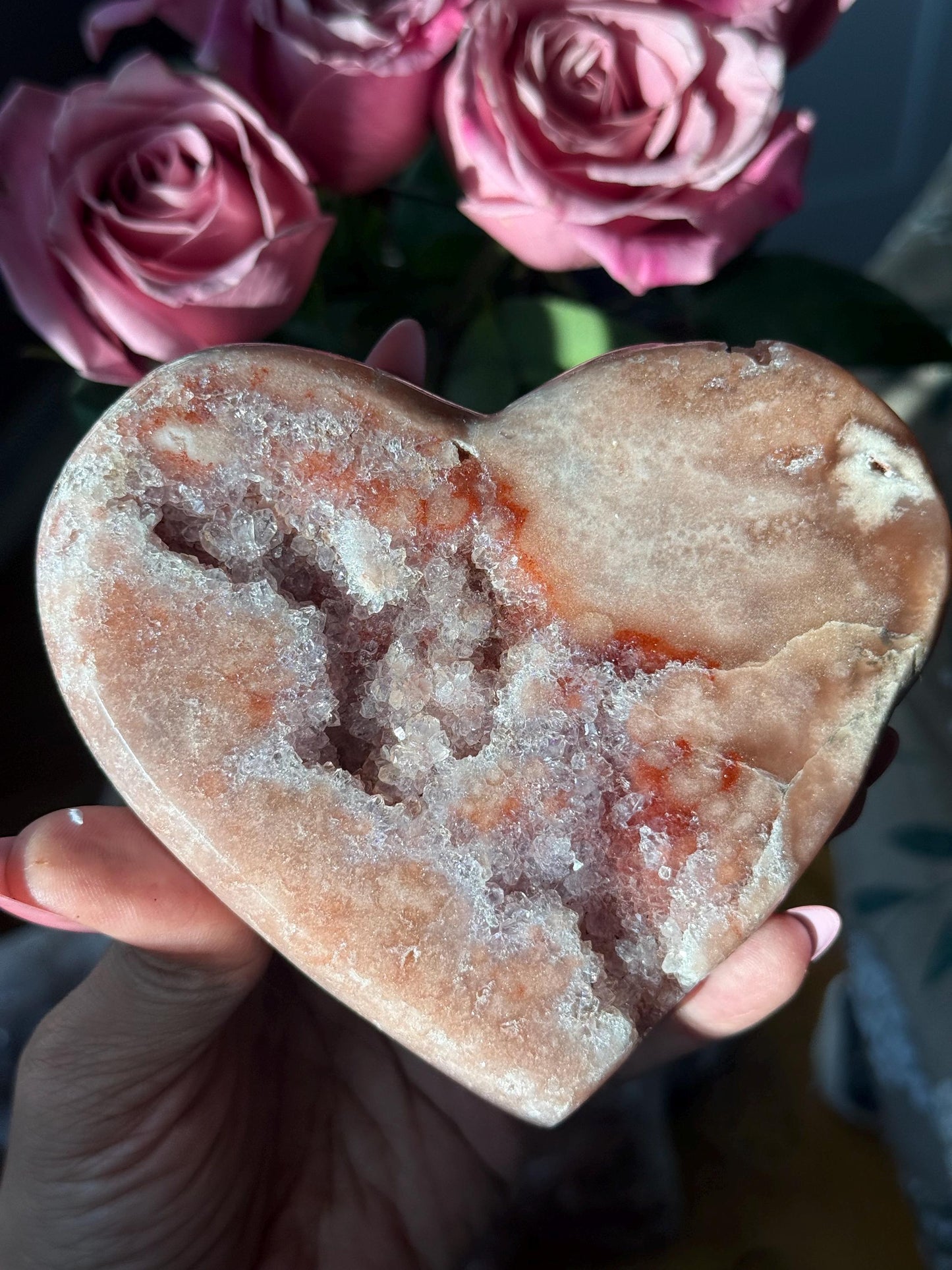 Druzy Pink Amethyst Heart on Stand, Pink Amethyst, Pink Amethyst From Brazil,  Home Decoration, Pink Decor, Crystals Gifts