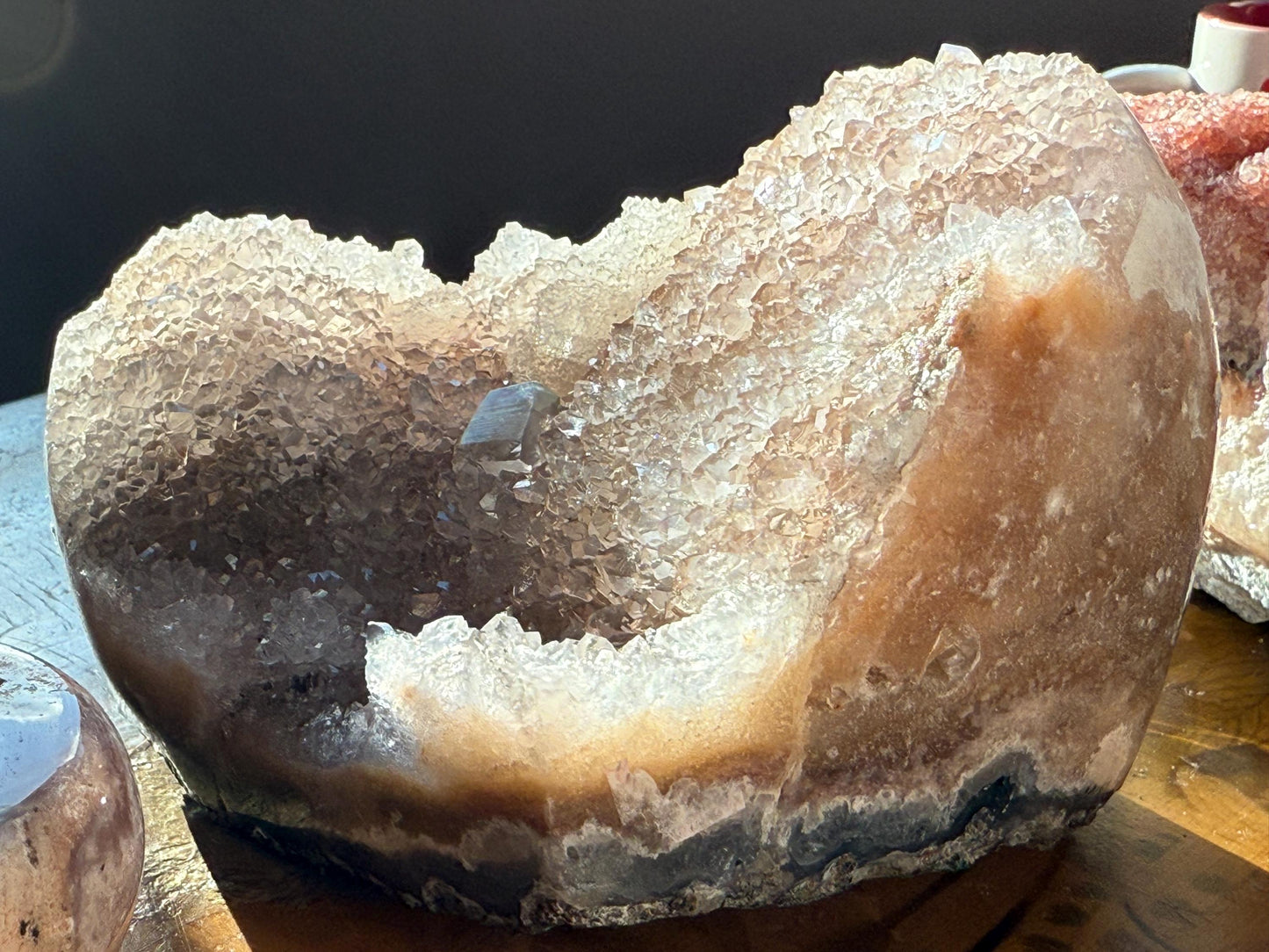 Druzy Pink Amethyst Heart - Brazilian Pink Amethyst Zeolite