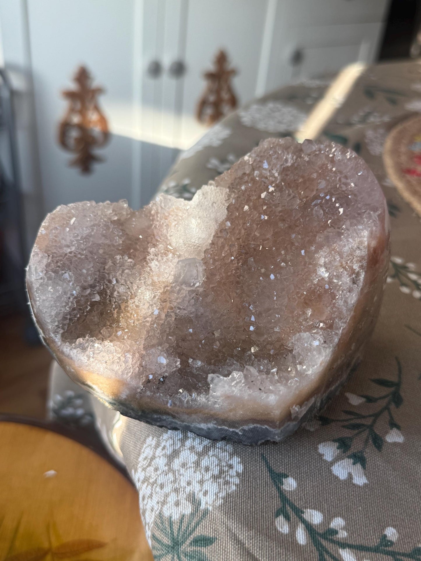 Druzy Pink Amethyst Heart - Brazilian Pink Amethyst Zeolite