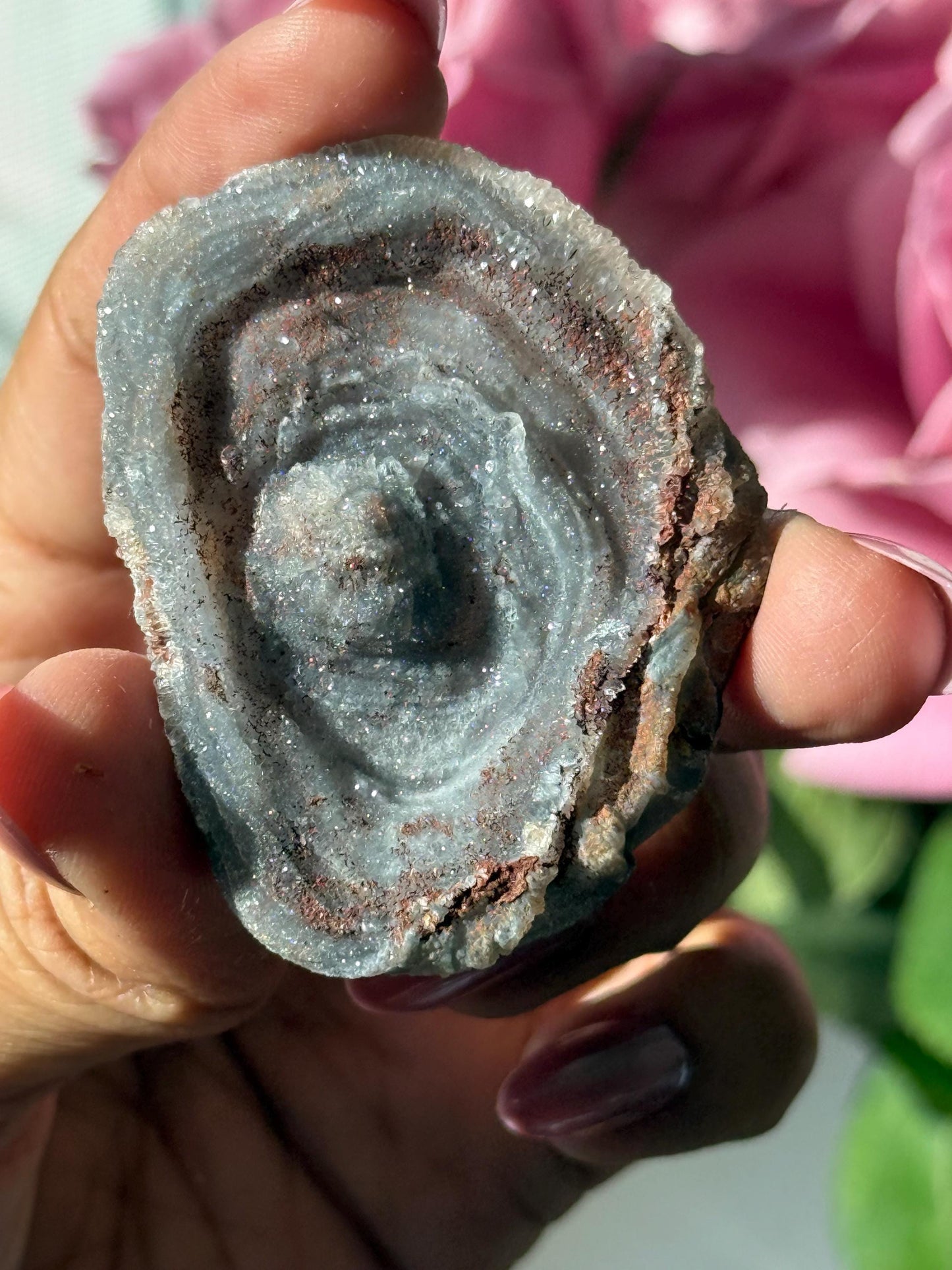 Druzy Chalcedony, Galaxy Chalcedony, Druzy Chalcedony Specimen, Natural Raw Chalcedony, Raw Blue chalcedony, Fossils, Crystal Gifts,