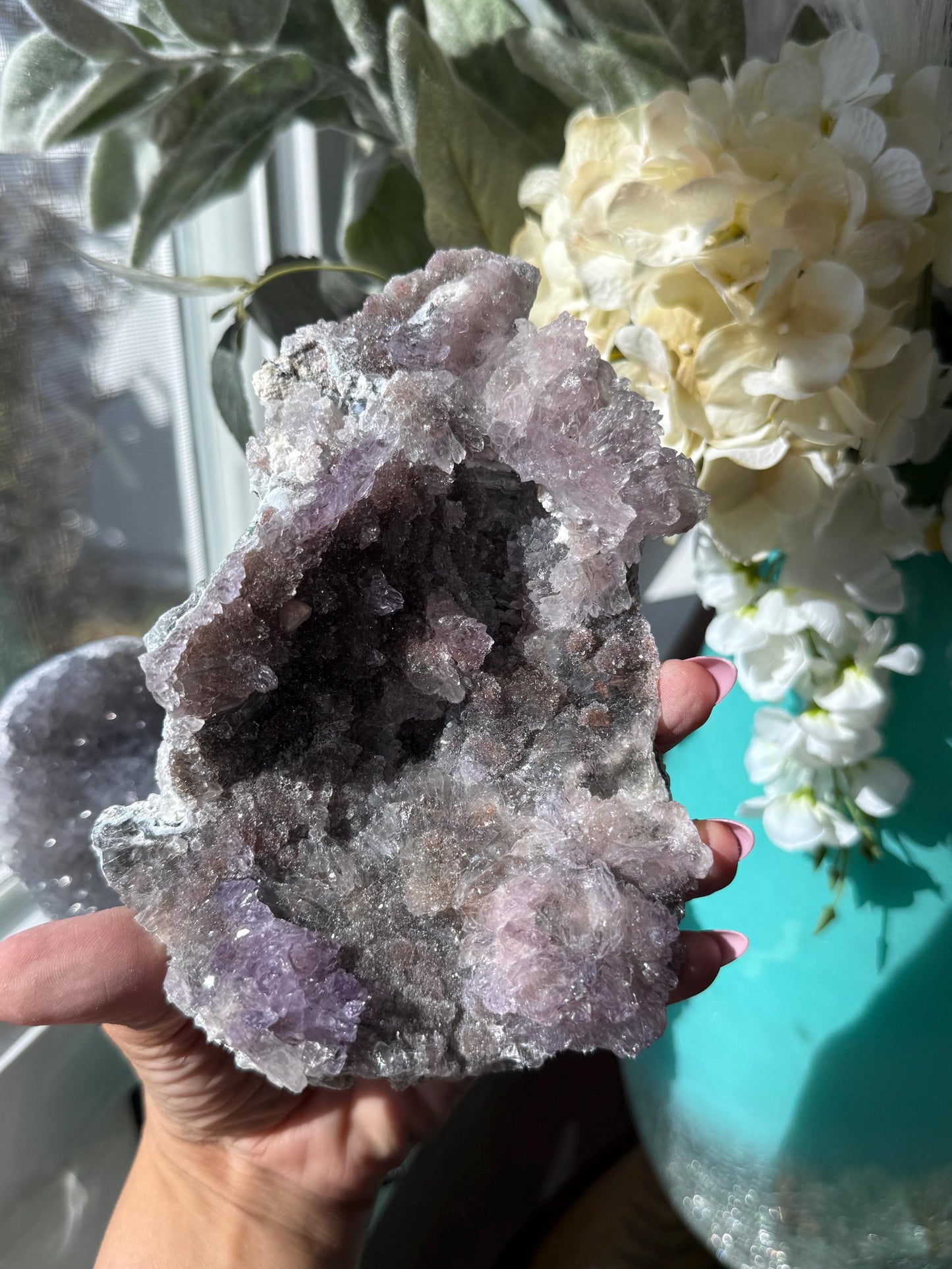 Flower Amethyst Zeolite, Amethyst Geode Cluster, Natural Raw Amethyst, Amethyst Flower, Zeolite Raw Crystal Mineral, Crystal Gifts