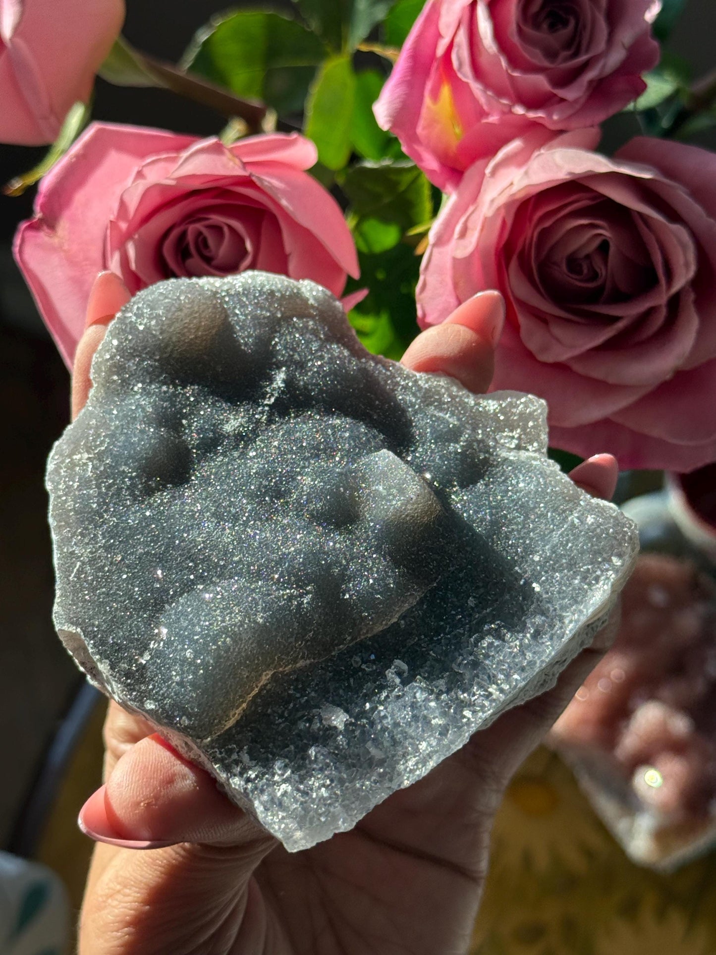 Black Amethyst Zeolight, Black Amethyst, Sugar Druzy Amethyst, Druzy Black Amethyst, Amethyst,