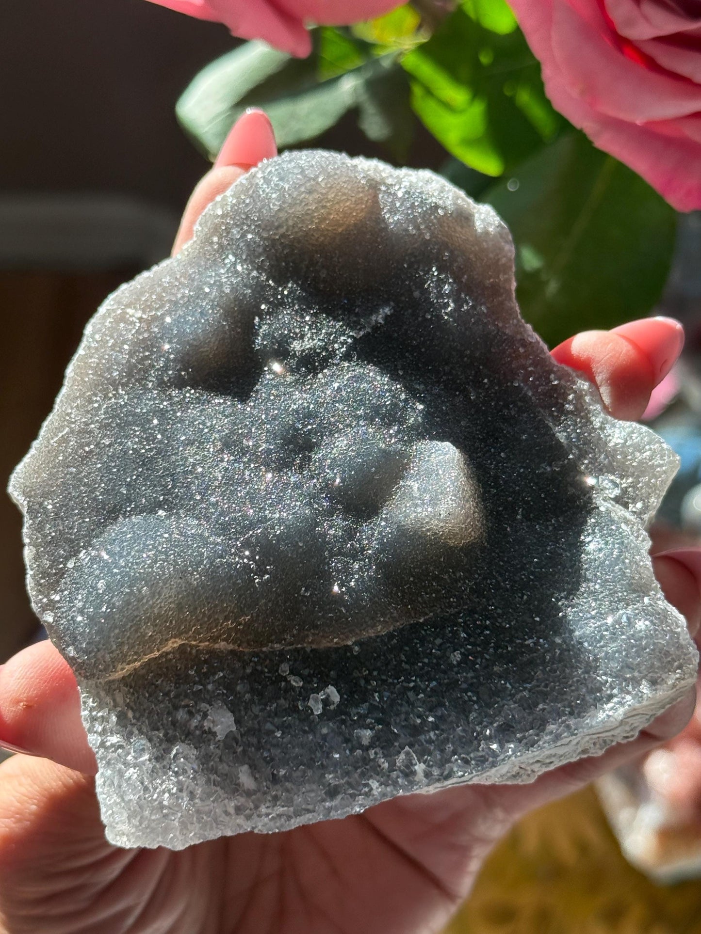 Black Amethyst Zeolight, Black Amethyst, Sugar Druzy Amethyst, Druzy Black Amethyst, Amethyst,