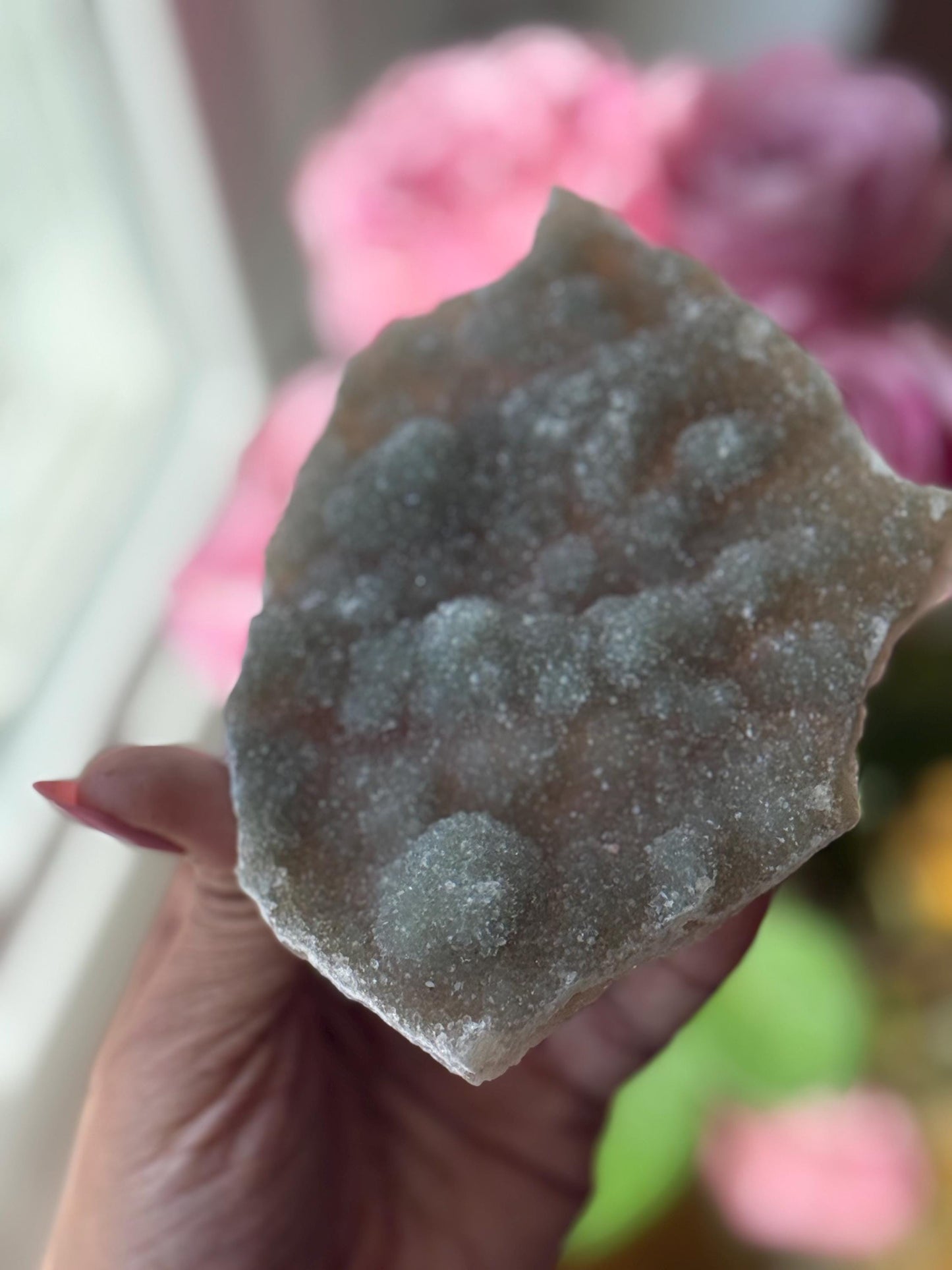 Druzy Green Amethyst Zeolite, Green Amethyst Geode, Natural Raw Amethyst, Amethyst Flower, Zeolite, Raw Crystal Mineral, THIN