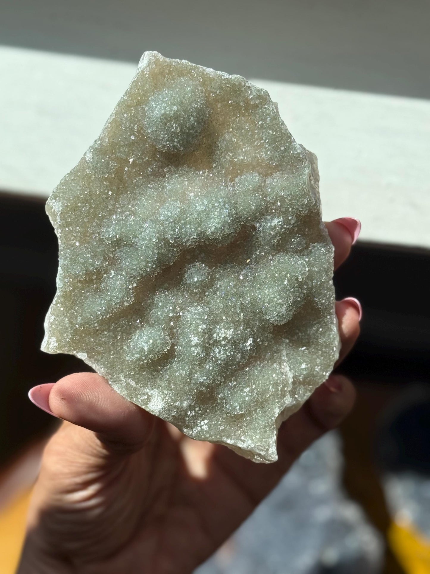 Druzy Green Amethyst Zeolite, Green Amethyst Geode, Natural Raw Amethyst, Amethyst Flower, Zeolite, Raw Crystal Mineral, THIN