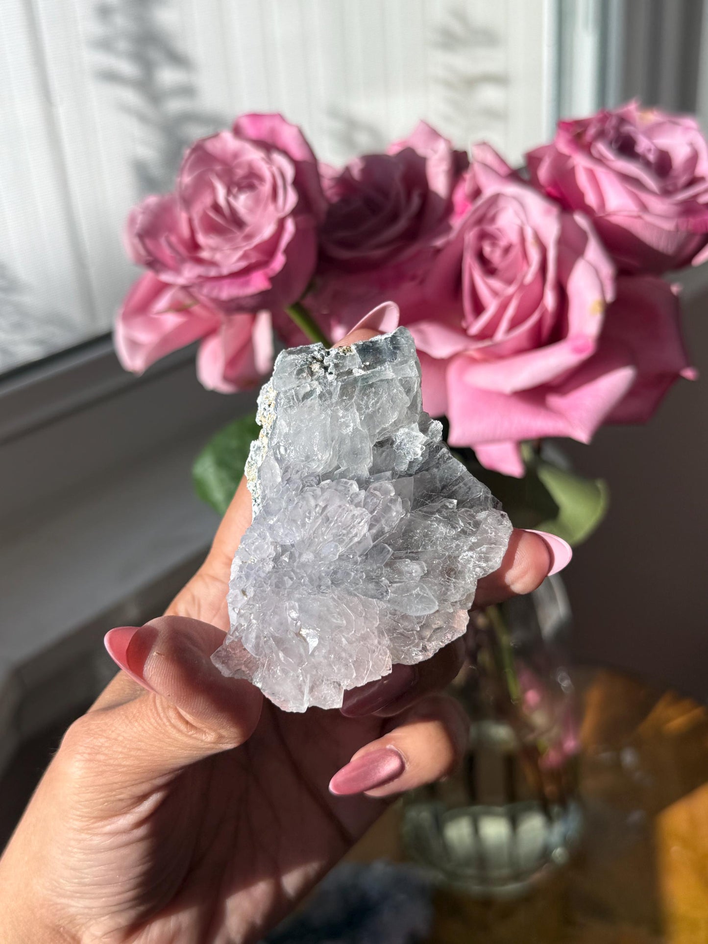 Flower Amethyst Zeolight, Amethyst Geode Cluster, Natural Raw Ameythst, Amethyst Flower, Zeolight Raw Crystal Mineral, Crystal Gifts, Fossil