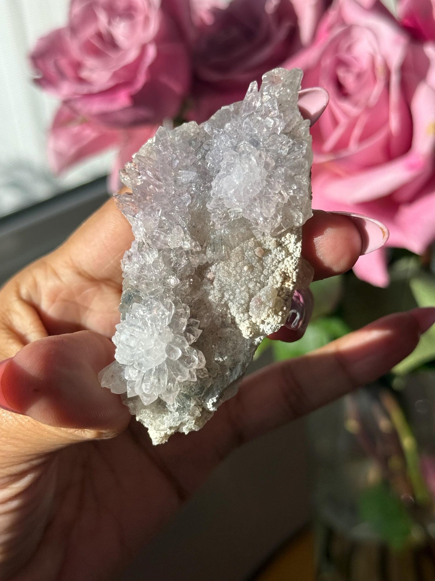 Flower Amethyst Zeolight, Amethyst Geode Cluster, Natural Raw Ameythst, Amethyst Flower, Zeolight Raw Crystal Mineral, Crystal Gifts, Fossil