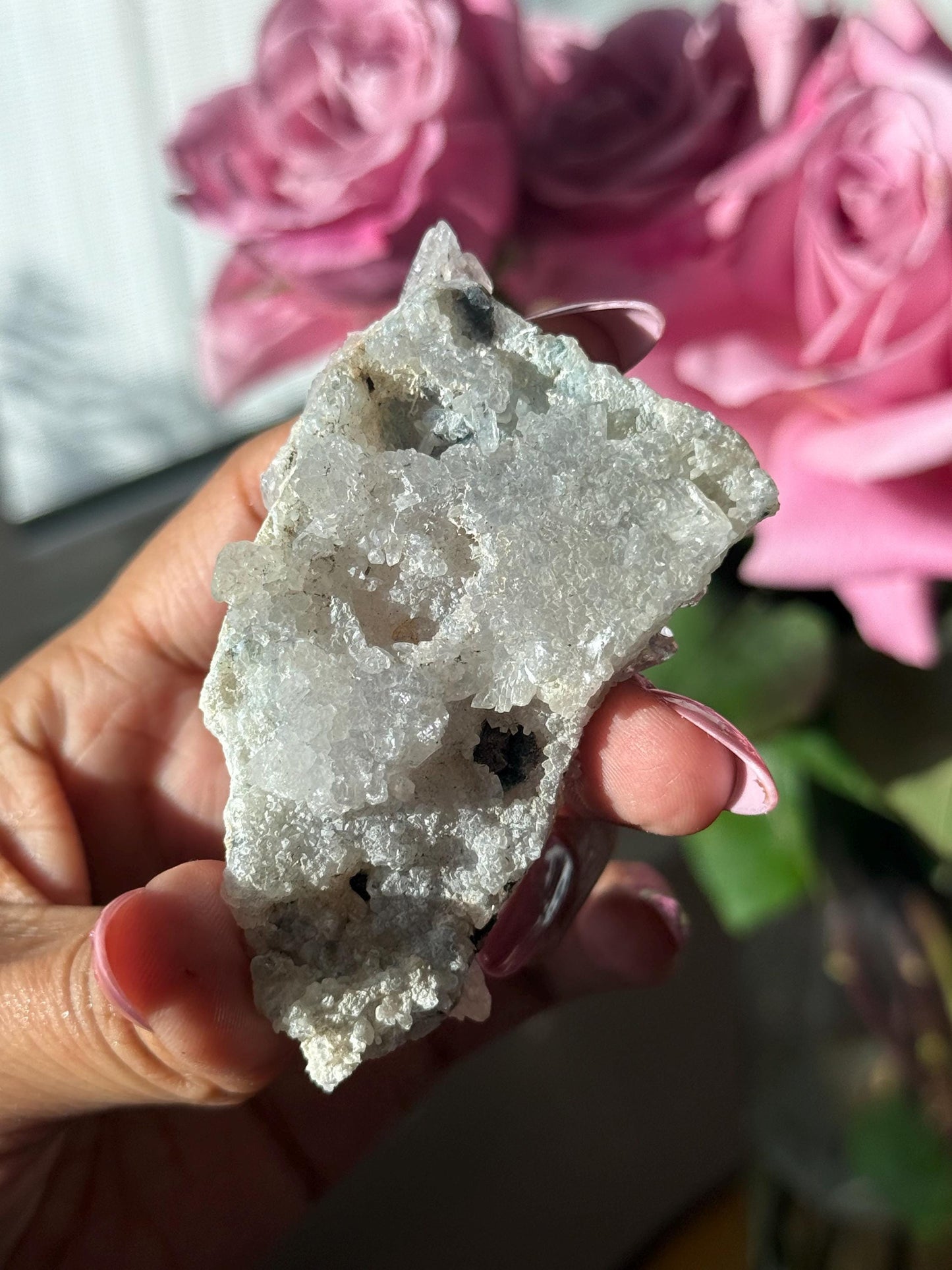 Flower Amethyst Zeolight, Amethyst Geode Cluster, Natural Raw Ameythst, Amethyst Flower, Zeolight Raw Crystal Mineral, Crystal Gifts, Fossil