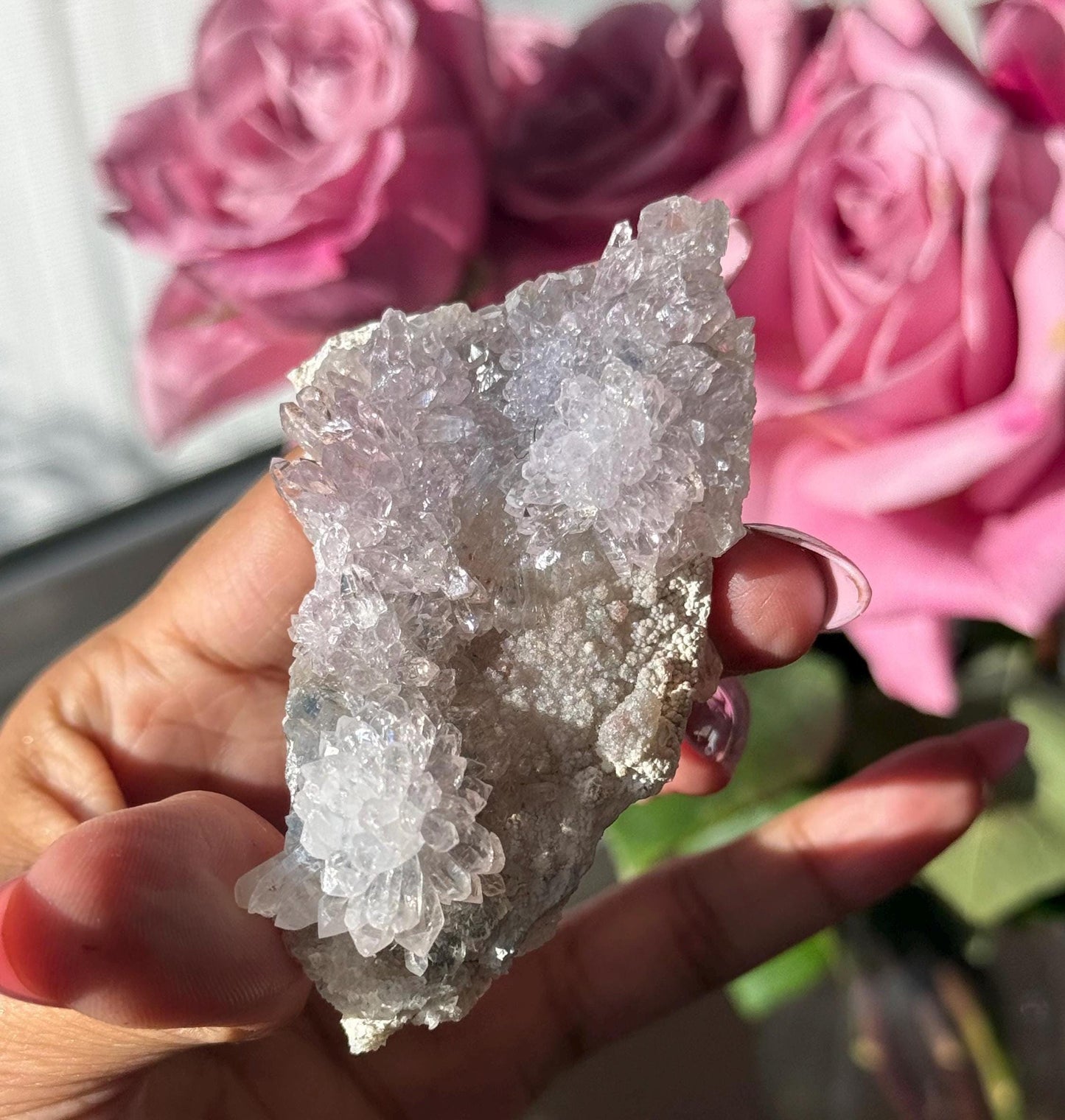 Flower Amethyst Zeolight, Amethyst Geode Cluster, Natural Raw Ameythst, Amethyst Flower, Zeolight Raw Crystal Mineral, Crystal Gifts, Fossil