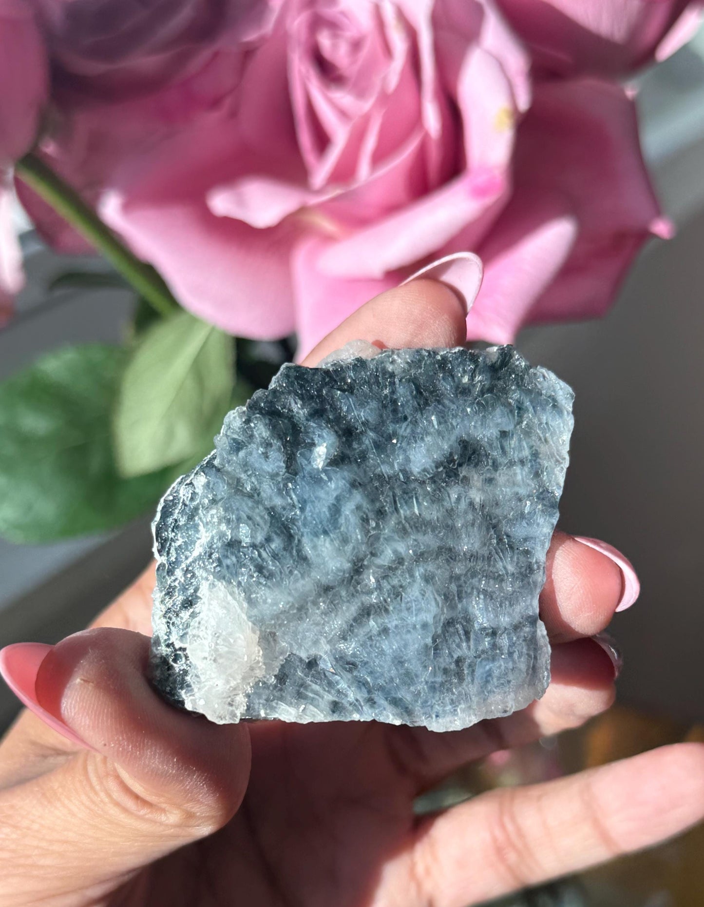 Blue Amethyst Zeolite, Amethyst Geode Cluster, Natural Raw Amethyst, Zeolite Raw Crystal Mineral, Crystal Gifts, Fossils, SMALL