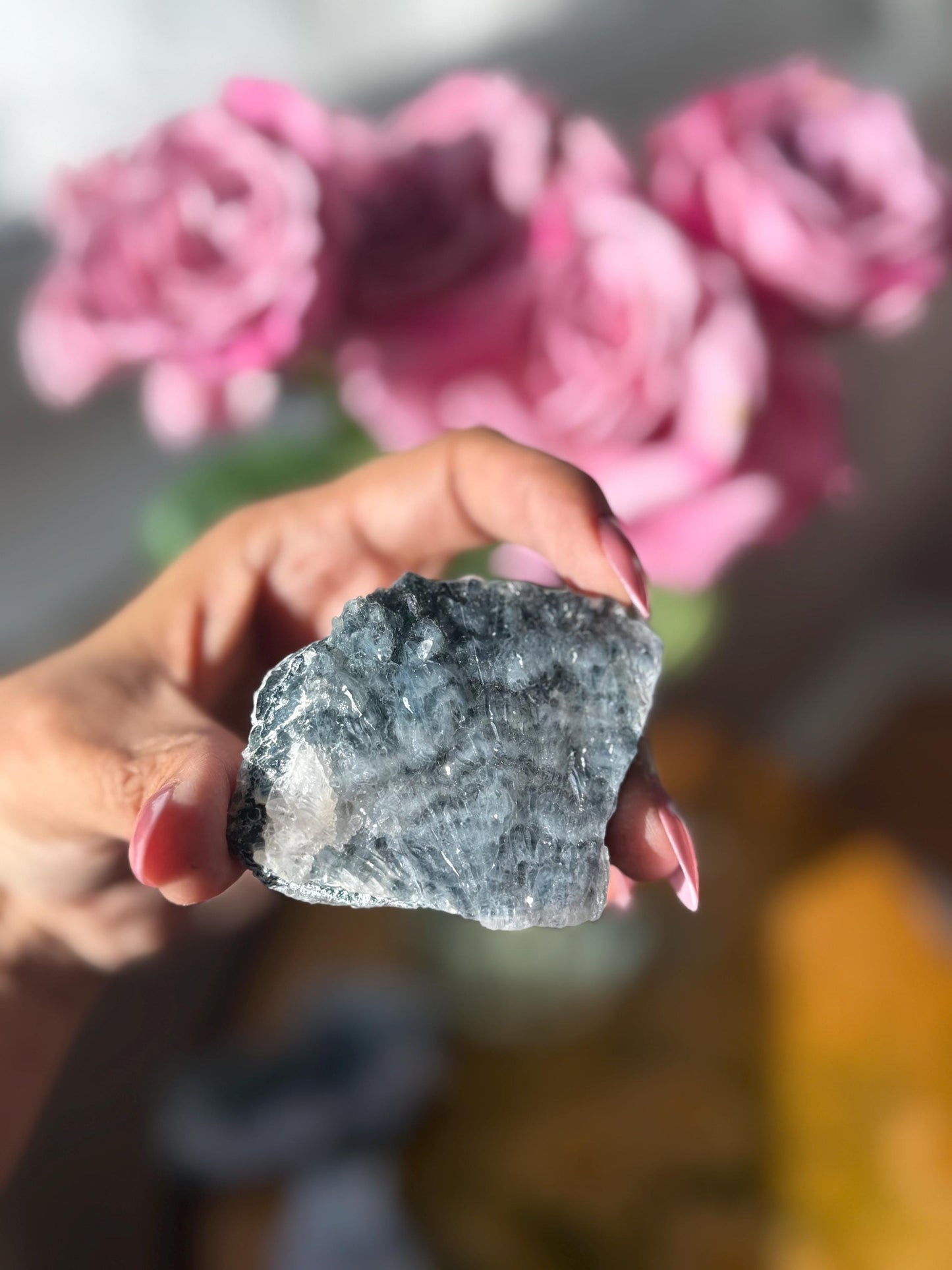 Blue Amethyst Zeolite, Amethyst Geode Cluster, Natural Raw Amethyst, Zeolite Raw Crystal Mineral, Crystal Gifts, Fossils, SMALL