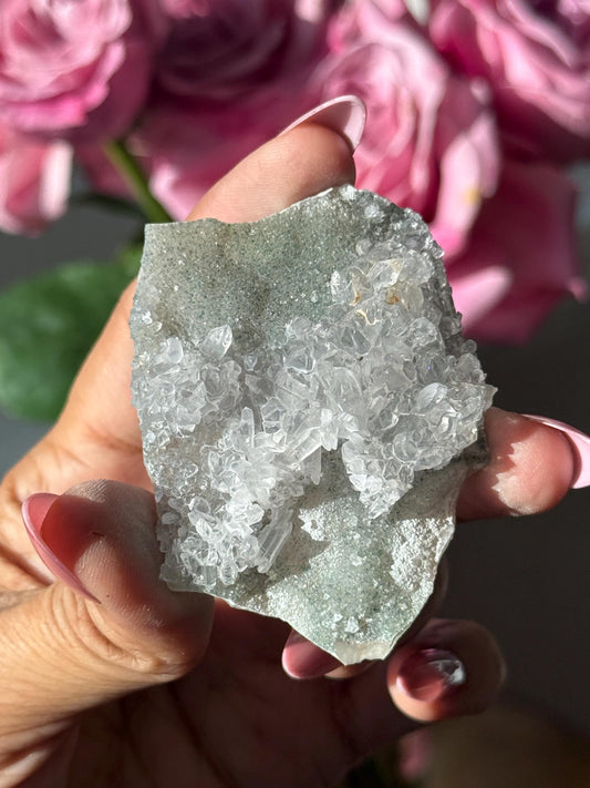 Green Amethyst Zeolite, Amethyst Geode Cluster, Natural Raw Amethyst, Amethyst Flower, Zeolite, Raw Crystal Mineral, Crystal Gifts, SMALL