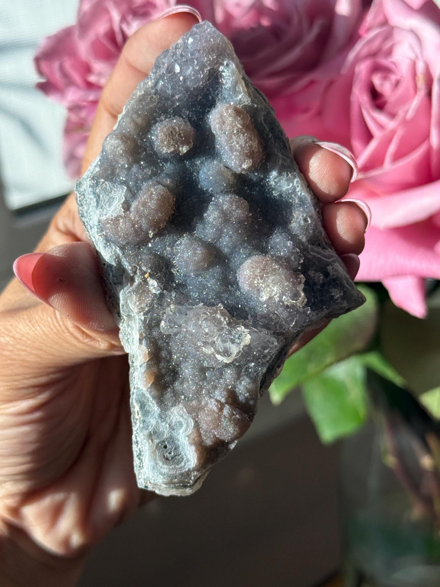 Flower Amethyst Zeolight, Amethyst Geode Cluster, Natural Raw Ameythst, Amethyst Flower, Zeolight Raw Crystal Mineral, Crystal Gifts, Fossil