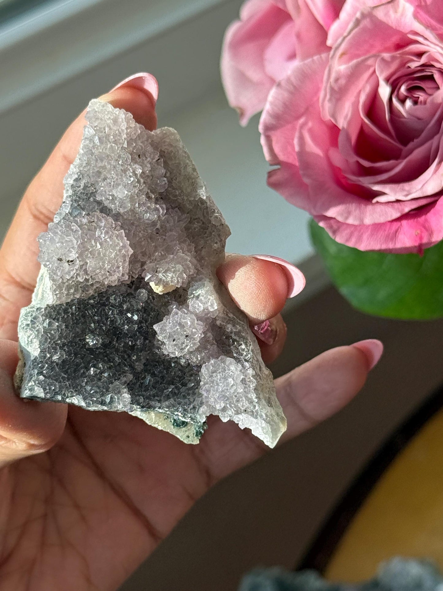 Flower Amethyst Zeolight, Amethyst Geode Cluster, Natural Raw Ameythst, Amethyst Flower, Zeolight Raw Crystal Mineral, Crystal Gifts, Fossil