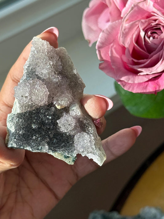 Flower Amethyst Zeolight, Amethyst Geode Cluster, Natural Raw Ameythst, Amethyst Flower, Zeolight Raw Crystal Mineral, Crystal Gifts, Fossil