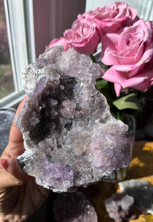 Flower Amethyst Zeolite, Amethyst Geode Cluster, Natural Raw Amethyst, Amethyst Flower, Zeolite Raw Crystal Mineral, Crystal Gifts