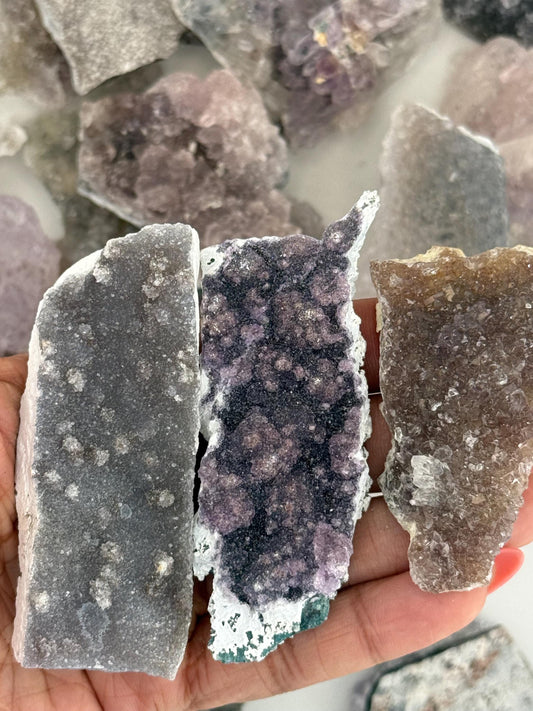 Zeolite Amethyst Crystal Wholesale Box, Amethyst Flowers, Amethyst Zeolites From Brazil, 5 to 7 pieces, Crystal Wholesale, Crystal Giftbox,