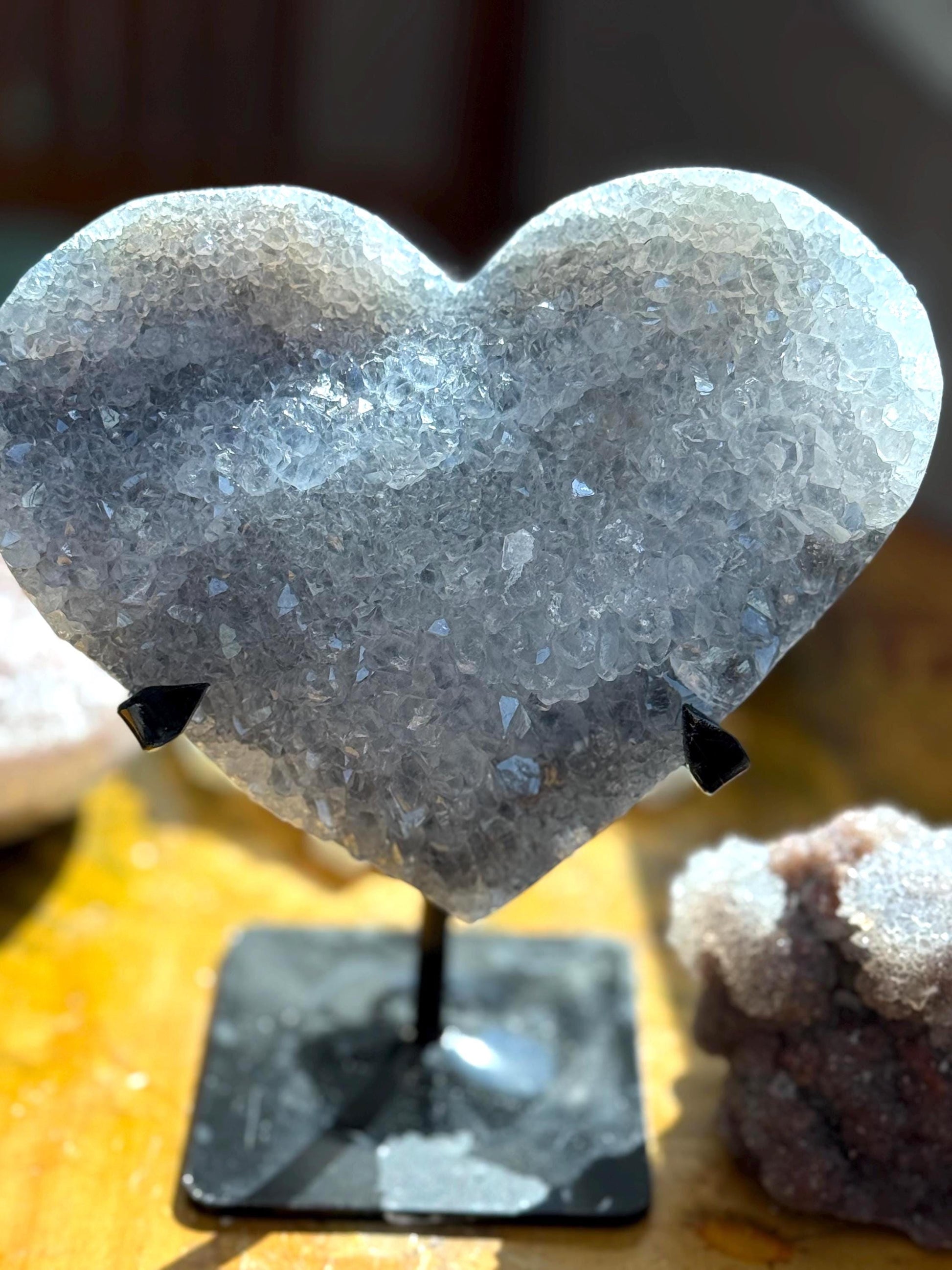 Blue Zeolite Heart, Druzy Blue Amethyst, Amethyst Zeolite, home decoration