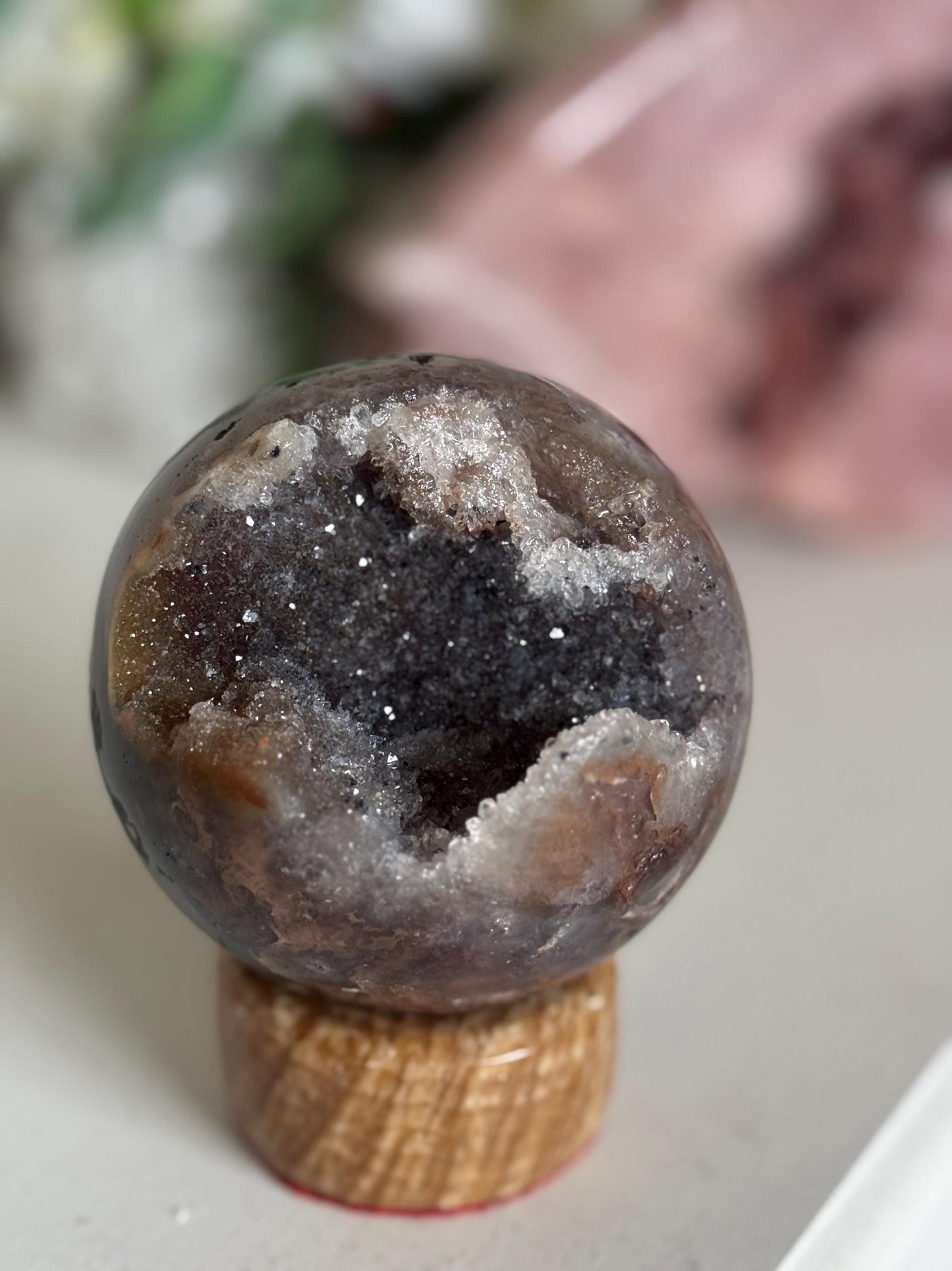 Druzy Agate Spere, Blue Agate Sphere, Crystal Spheres, Sugar Druzy Sphere, Crystal Gifts,  Spiritual Decor,