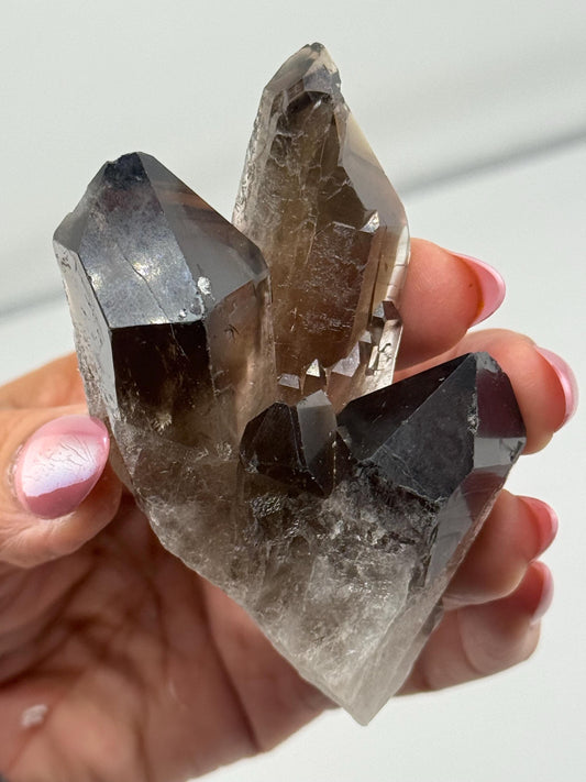 Smoky Quartz with small garnet, Raw Smoky Quartz From Brazil, Irradiated Smoky Quartz, Crystal Gifts SMALL