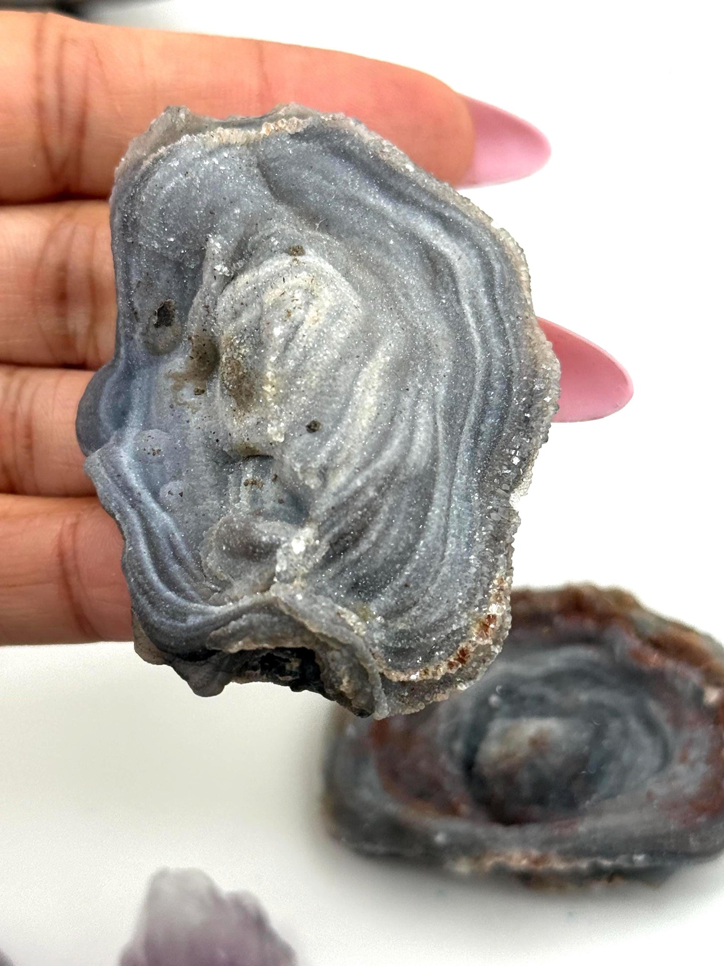 Druzy BlueChalcedony, Galaxy Chalcedony, Blue Chalcedony Specimen, Natural Raw Chalcedony, chalcedony, Fossils, Crystal Gifts,