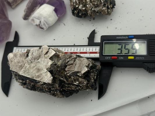 Black Tourmaline with Mica, Raw Black Tourmaline, Tourmaline mineral, Raw Crystal Specimen, Crystal Gifts, Home Decor