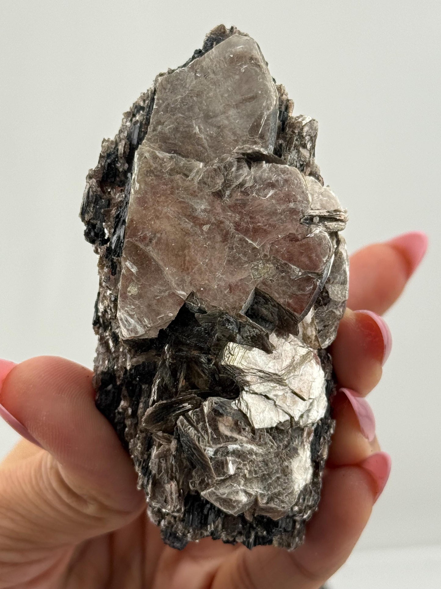 Black Tourmaline with Mica, Raw Black Tourmaline, Tourmaline mineral, Raw Crystal Specimen, Crystal Gifts, Home Decor