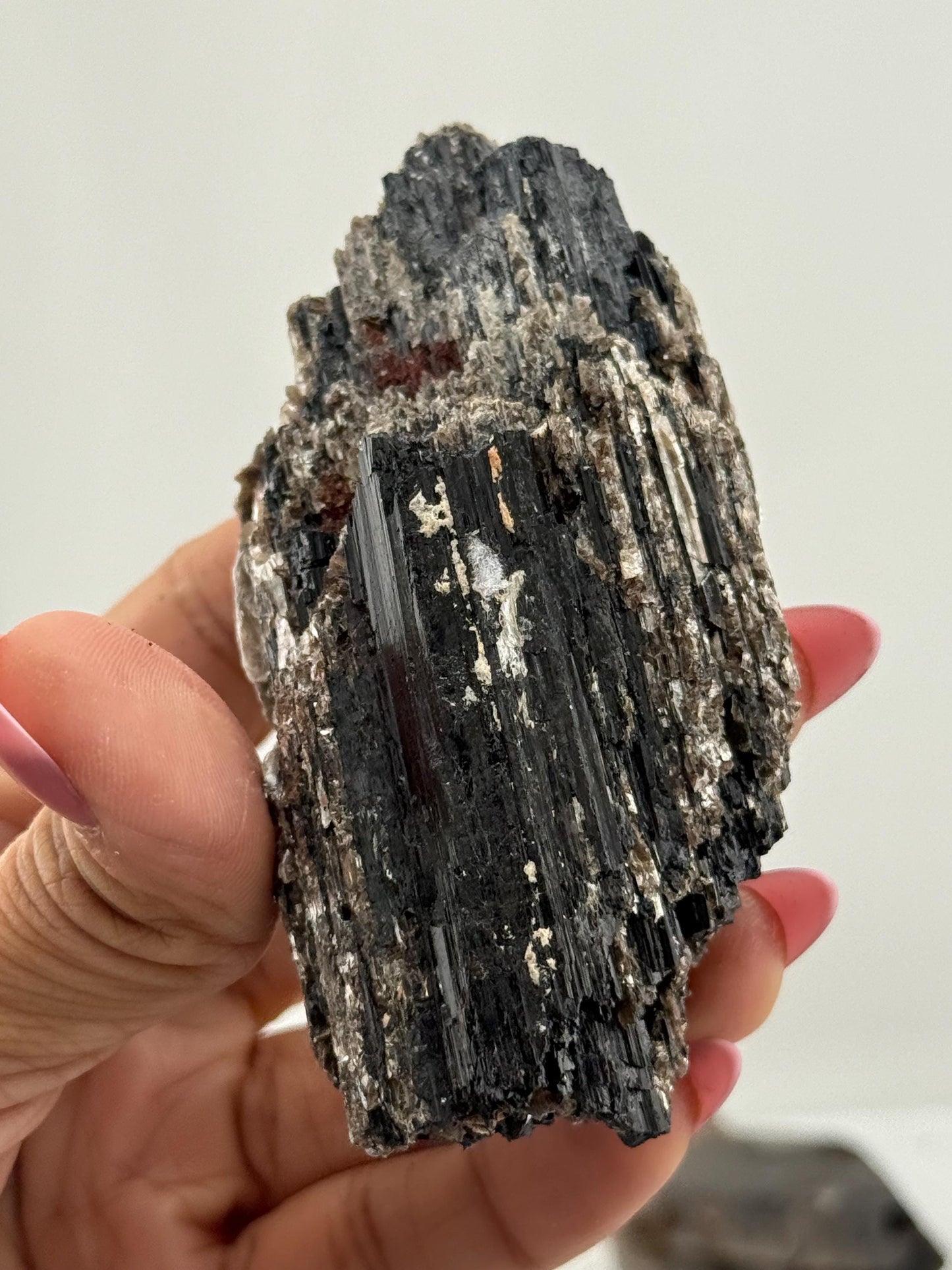 Black Tourmaline with Mica, Raw Black Tourmaline, Tourmaline mineral, Raw Crystal Specimen, Crystal Gifts, Home Decor