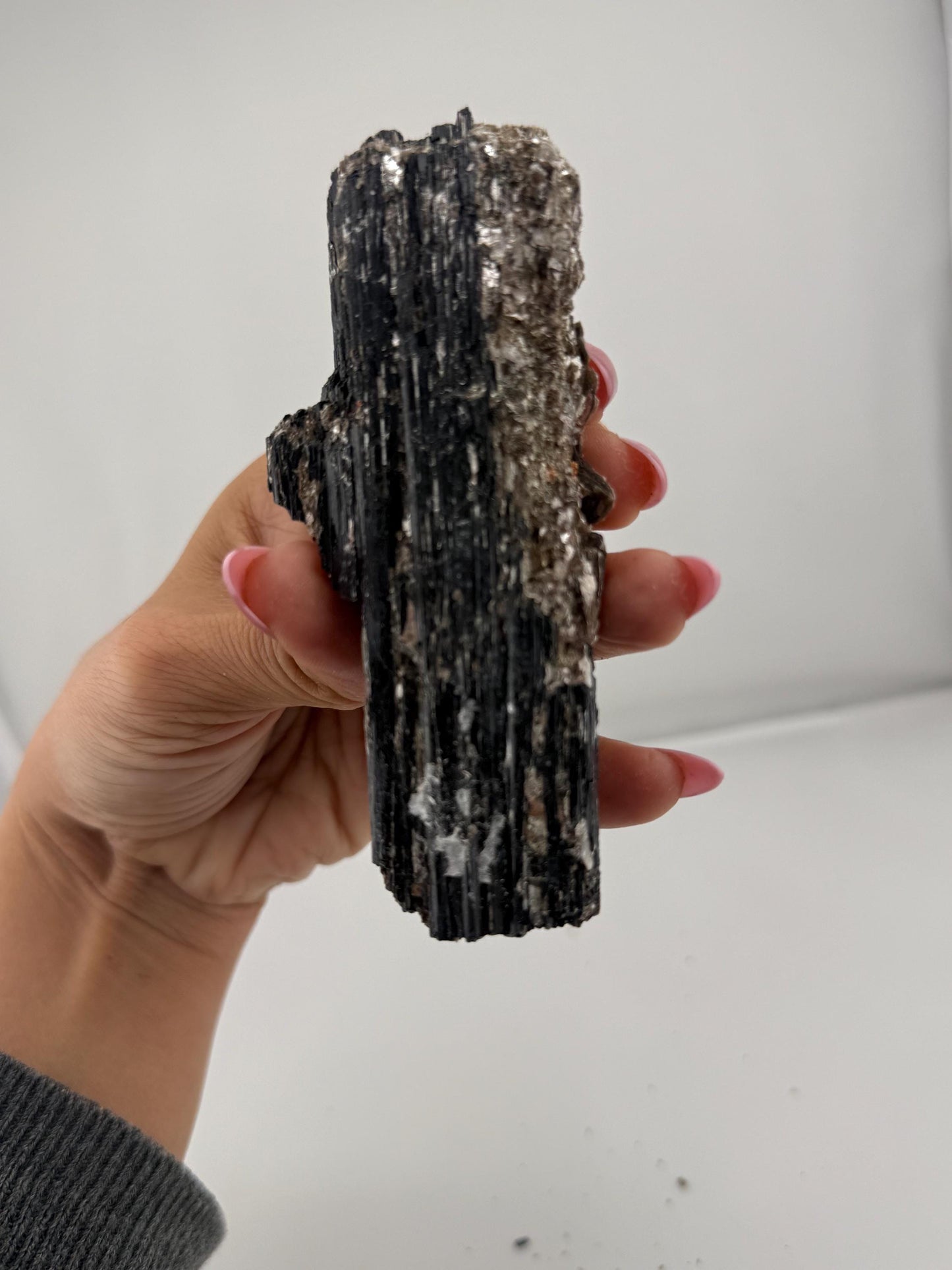 Black Tourmaline with Mica, Raw Black Tourmaline, Tourmaline mineral, Raw Crystal Specimen, Crystal Gifts, Home Decor