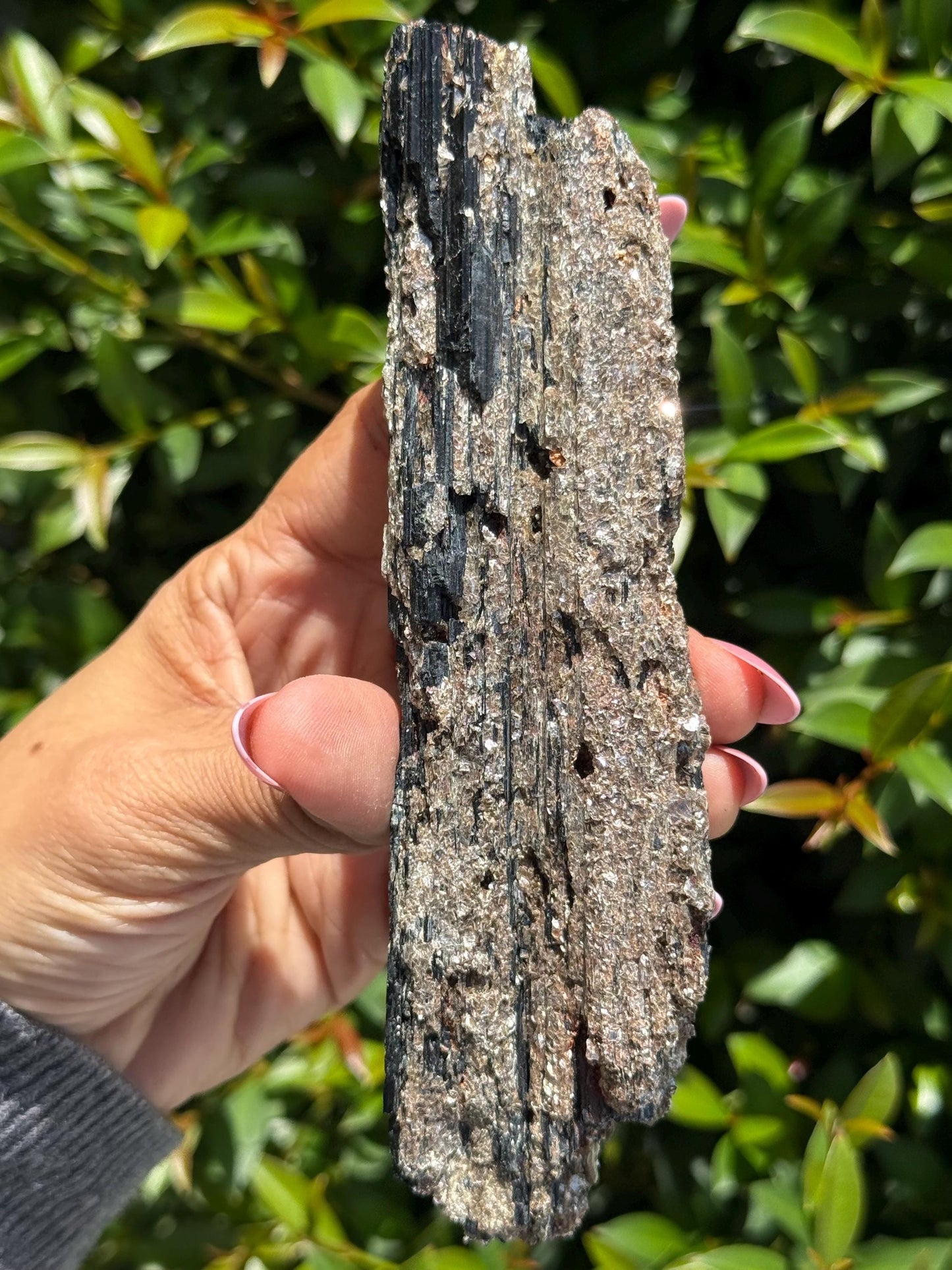 Black Tourmaline with Mica, Raw Black Tourmaline, Tourmaline mineral, Raw Crystal Specimen, Crystal Gifts, Home Decor