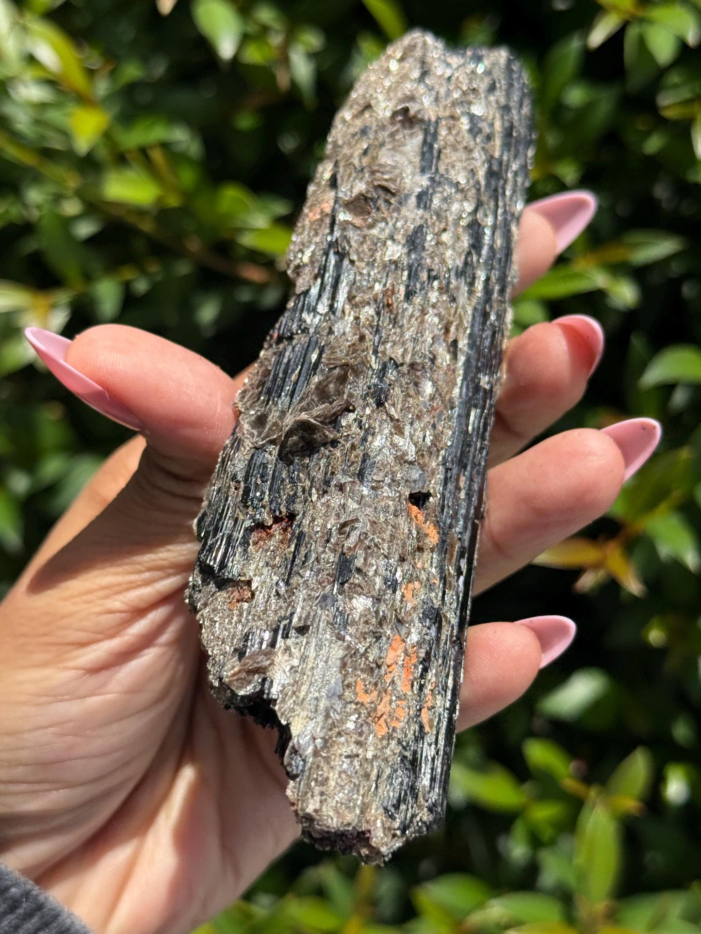 Black Tourmaline with Mica, Raw Black Tourmaline, Tourmaline mineral, Raw Crystal Specimen, Crystal Gifts, Home Decor