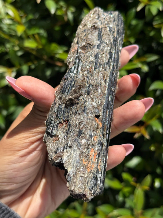 Black Tourmaline with Mica, Raw Black Tourmaline, Tourmaline mineral, Raw Crystal Specimen, Crystal Gifts, Home Decor
