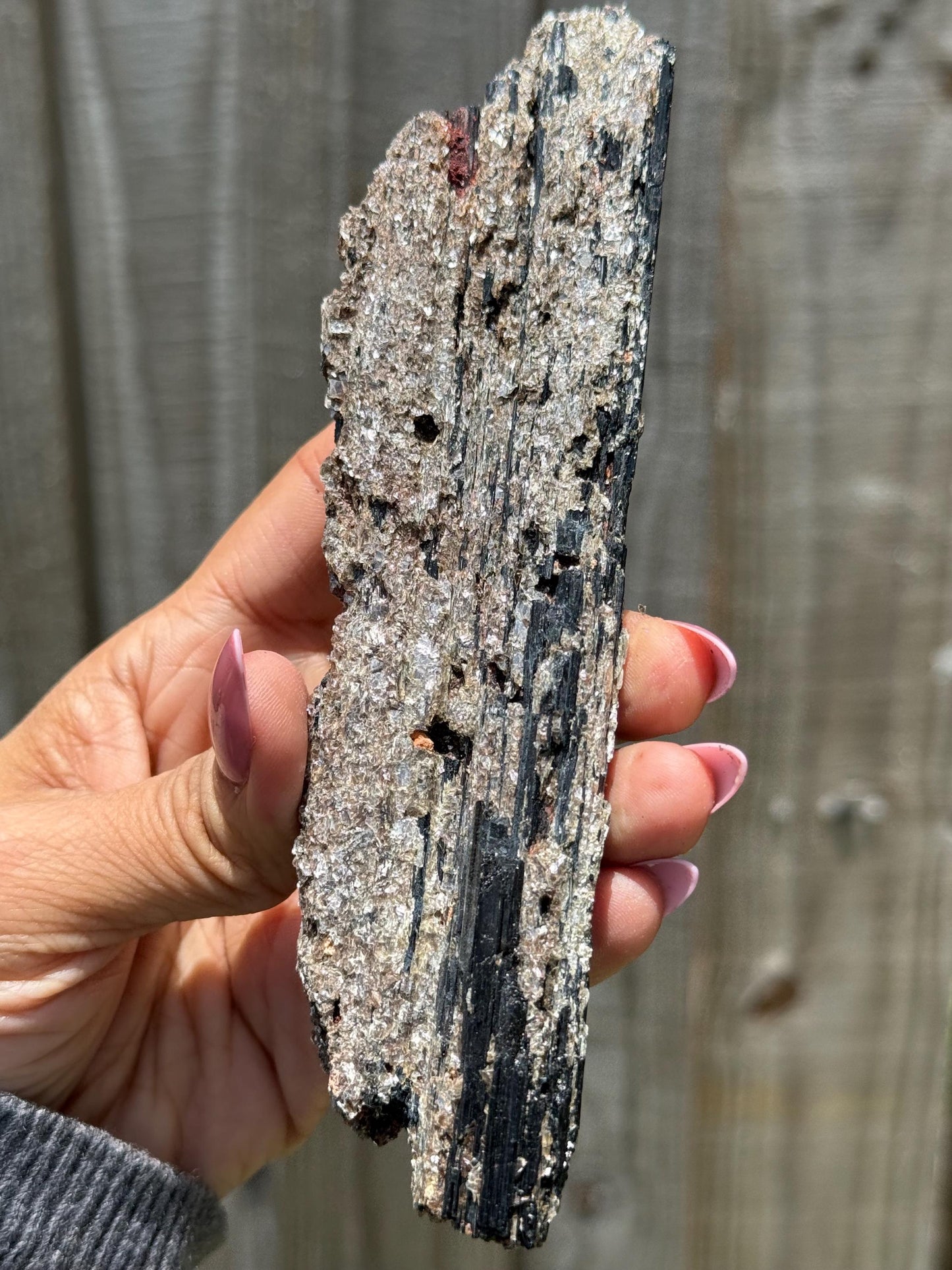 Black Tourmaline with Mica, Raw Black Tourmaline, Tourmaline mineral, Raw Crystal Specimen, Crystal Gifts, Home Decor